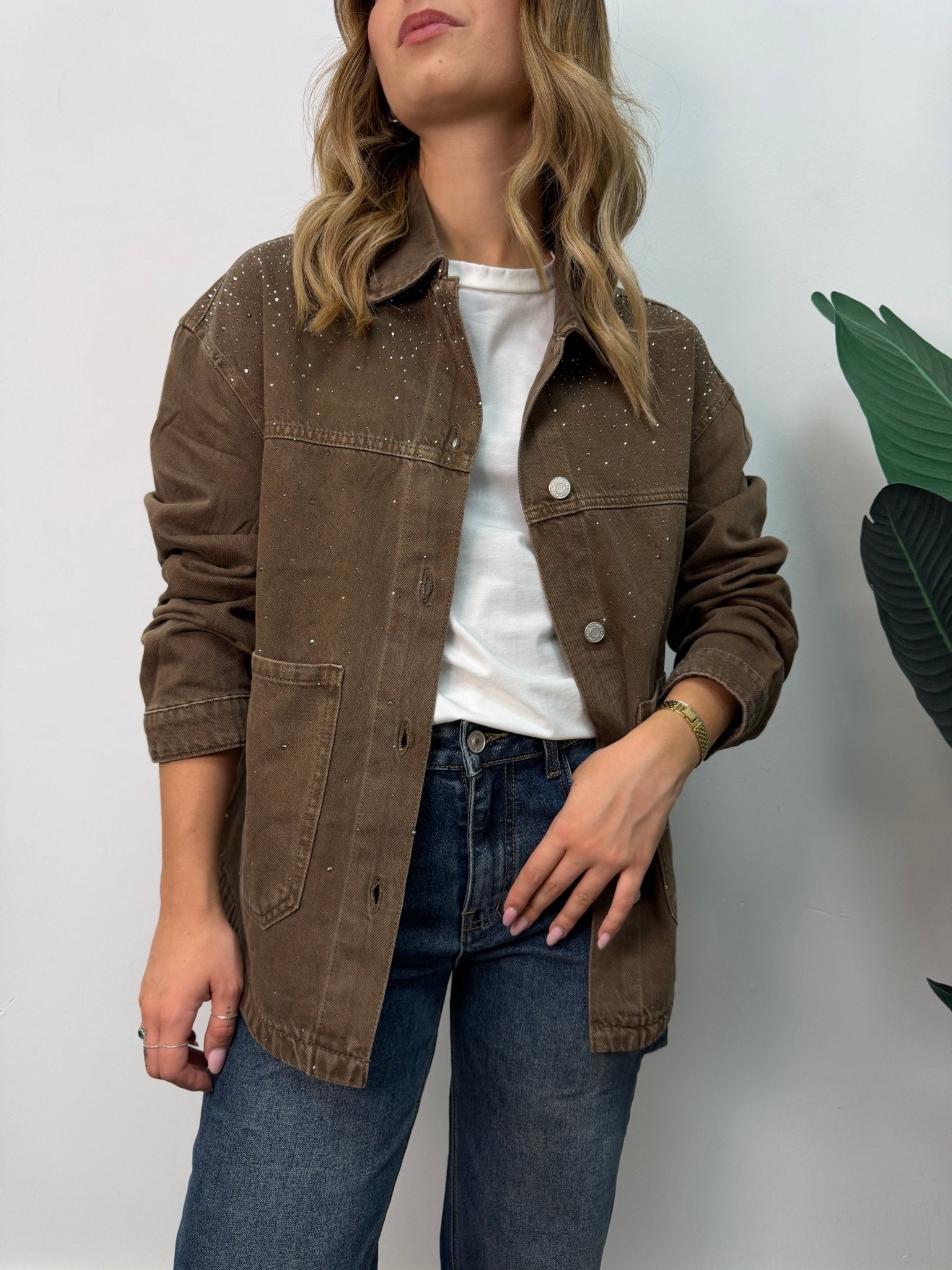 Over shirt in denim con strass MyD - GiuGiò | Shop online