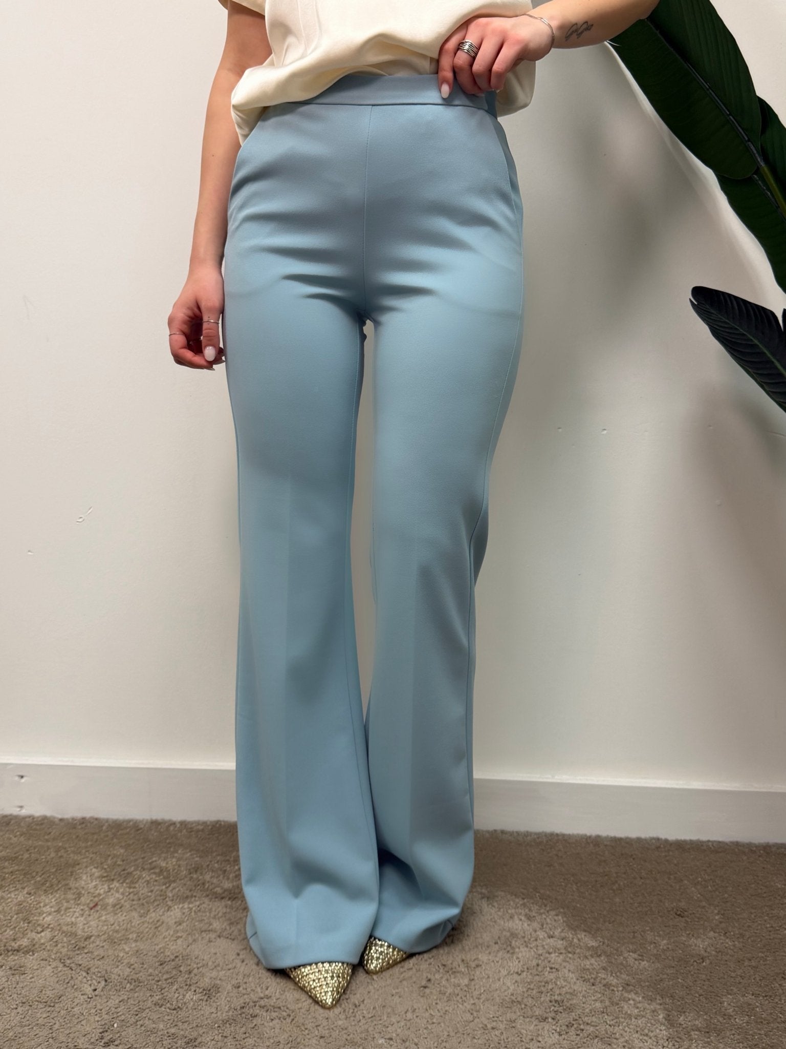 Pantalone a zampa in crêpe Imperial - GiuGiò | Shop online