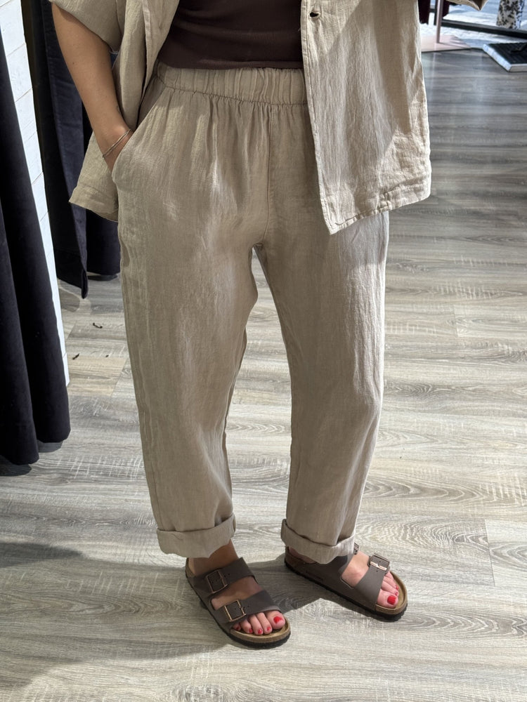 Pantalone baggy in lino con risvolto Susy Mix - GiuGiò | Shop online