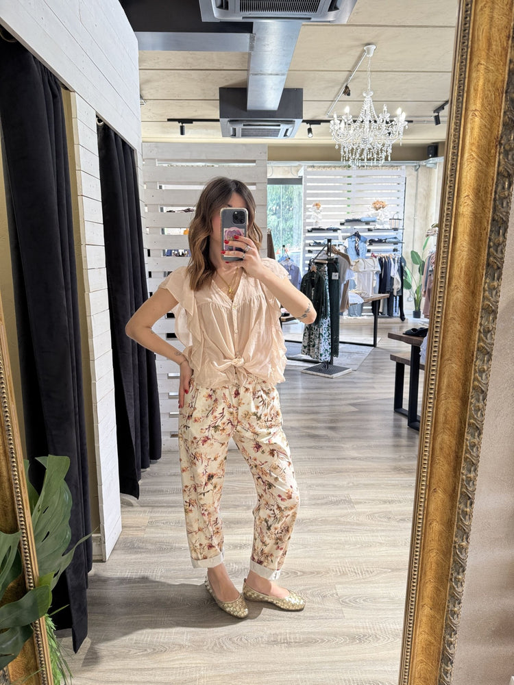 Pantalone baggy stampa fiori Susy Mix - GiuGiò | Shop online
