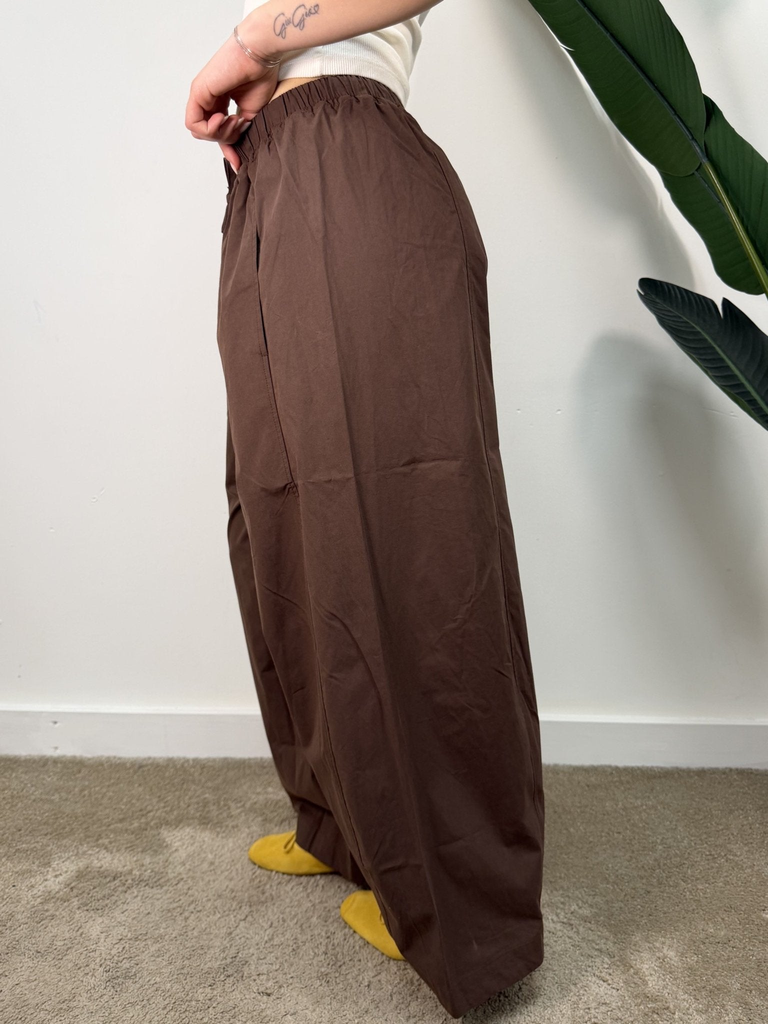 Pantalone barrel cotone elastico in vita MyD - GiuGiò | Shop online
