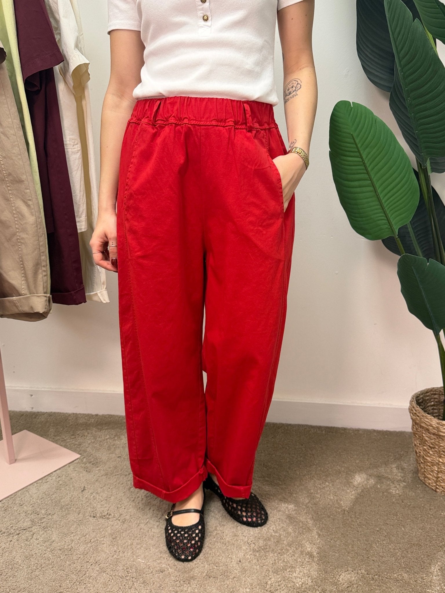 Pantalone barrel elastico in vita MyD x GiuGió - GiuGiò | Shop online
