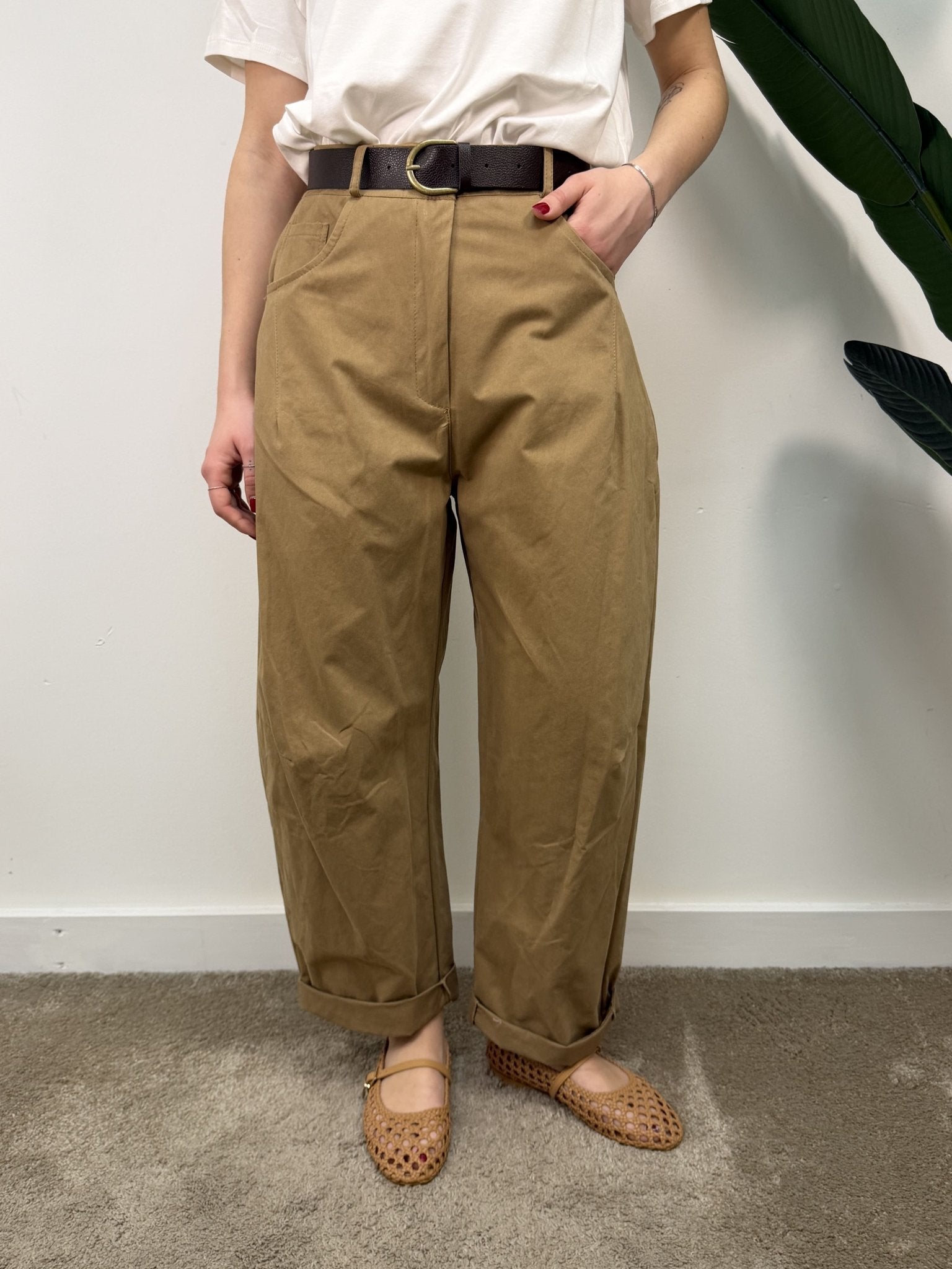 Pantalone barrel in cotone VICOLO - GiuGiò | Shop online