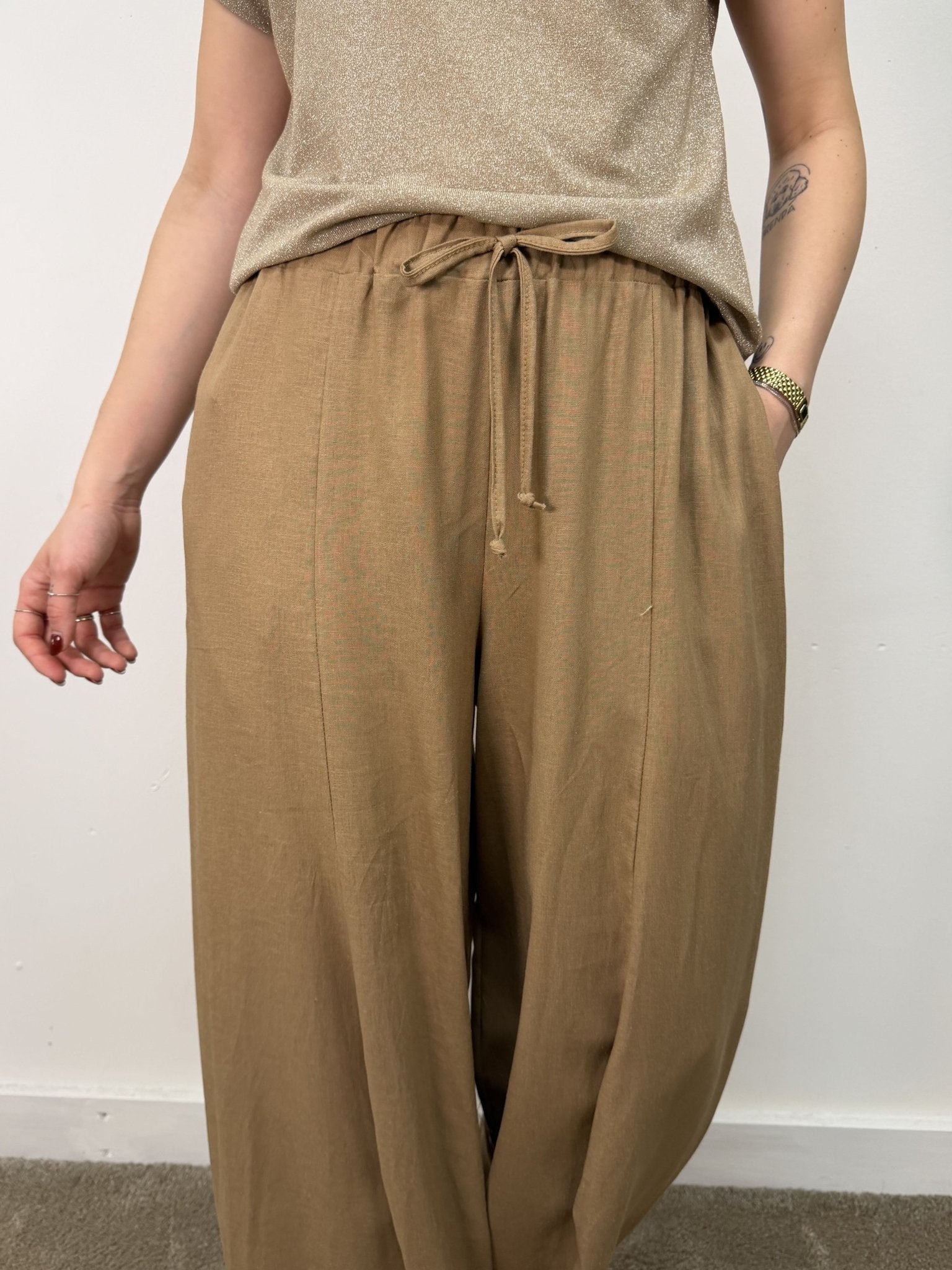 Pantalone barrel in lino MyD - GiuGiò | Shop online