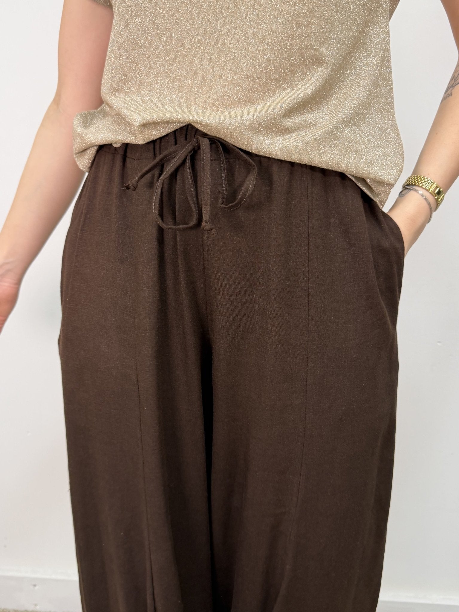 Pantalone barrel in lino MyD - GiuGiò | Shop online