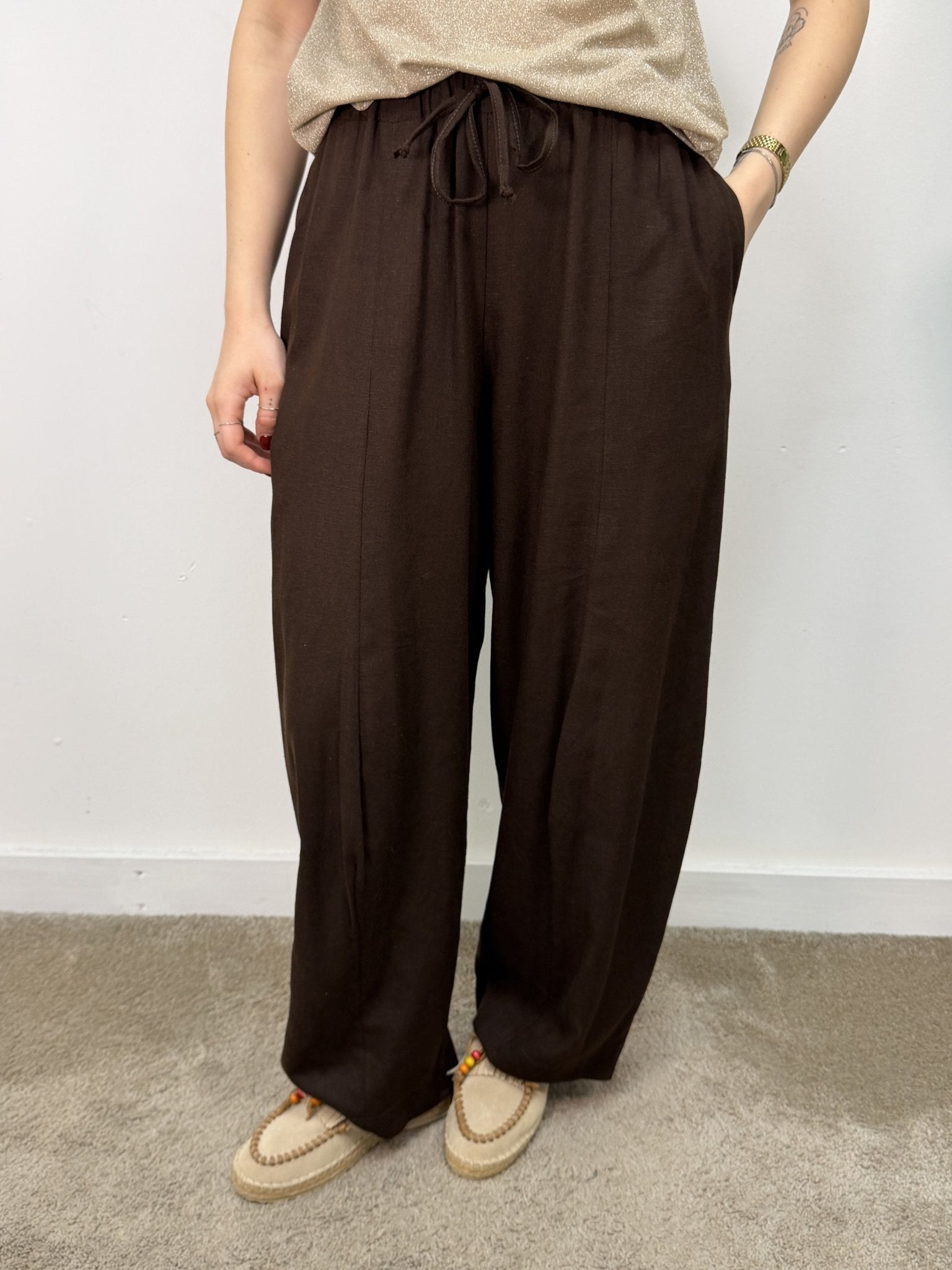 Pantalone barrel in lino MyD - GiuGiò | Shop online