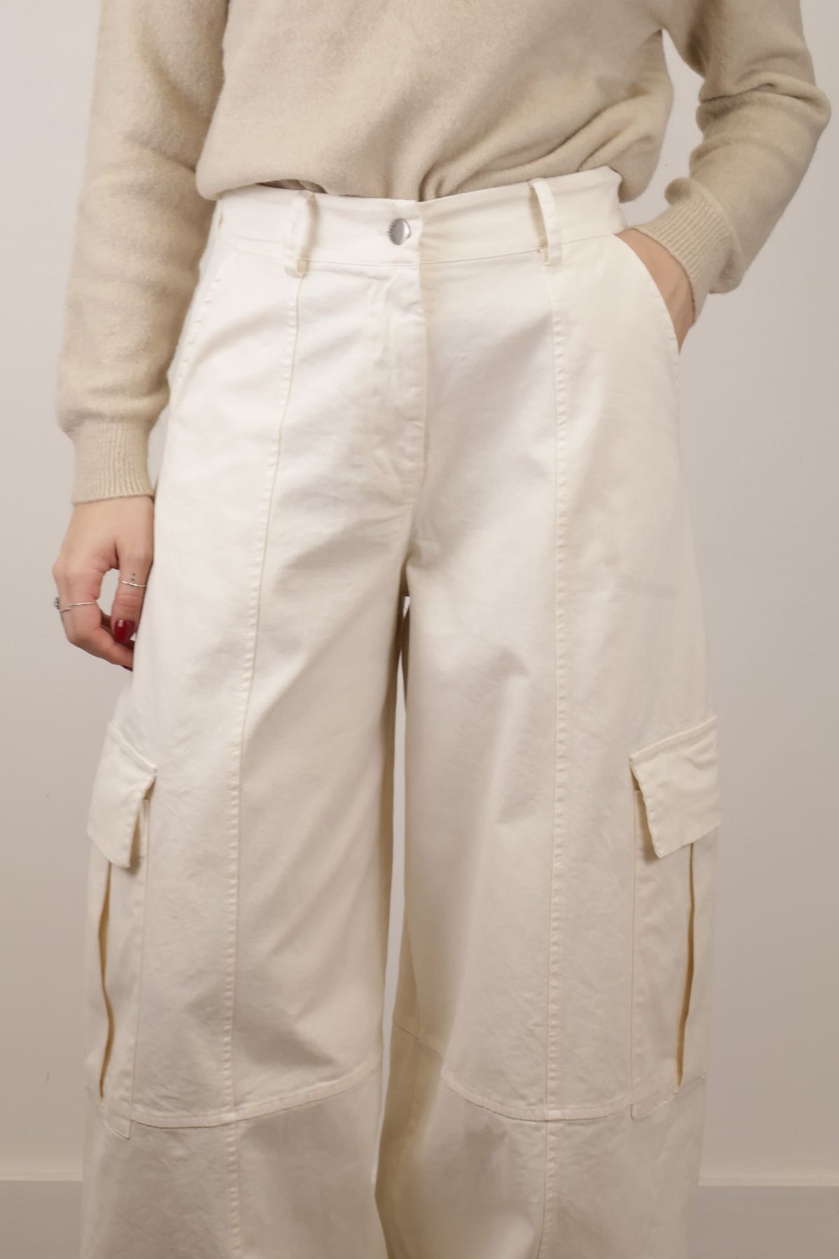 Pantalone cargo in gabardine Susy Mix - GiuGiò | Shop online