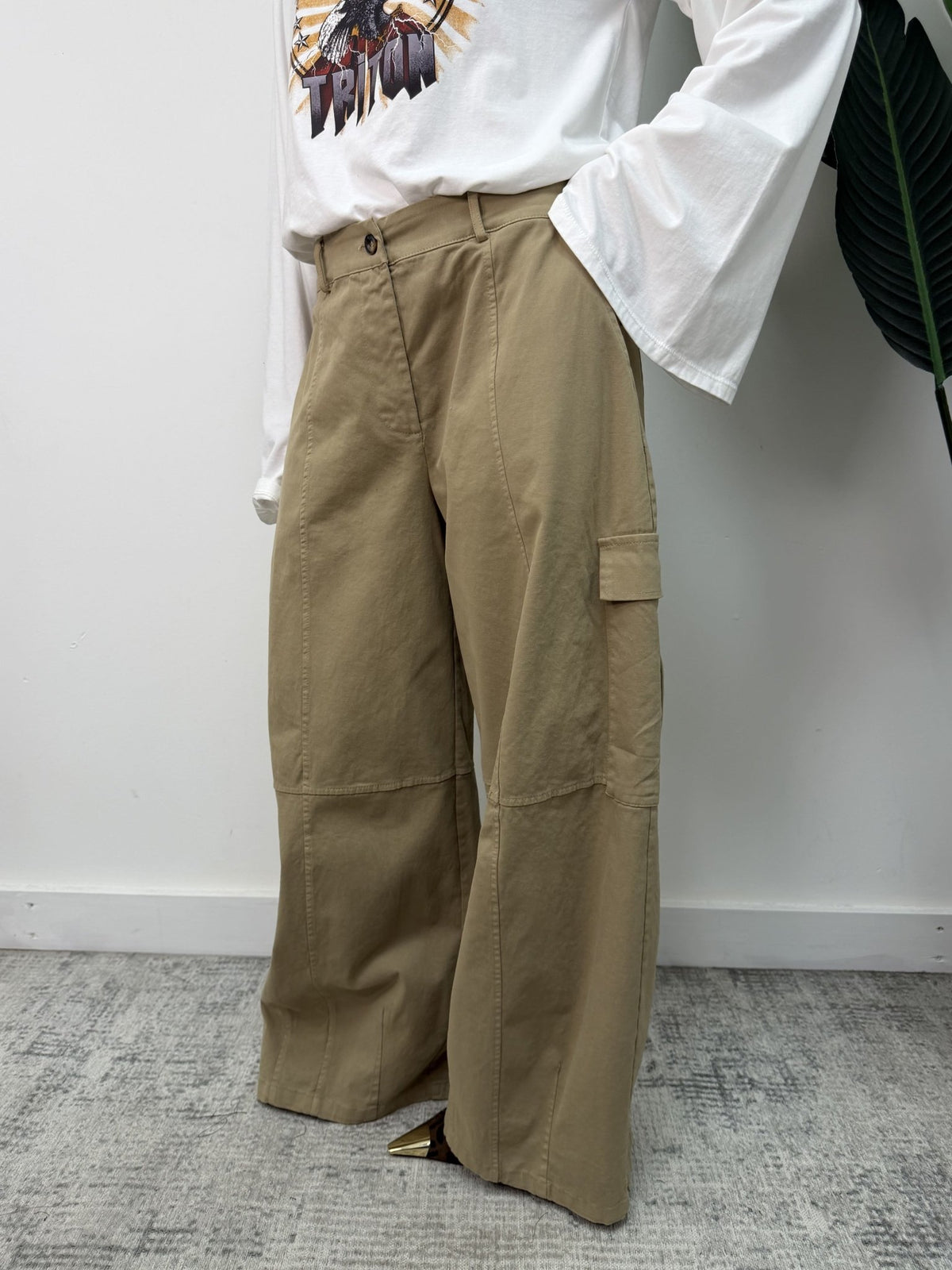 Pantalone cargo over in gabardine MyD - GiuGiò | Shop online