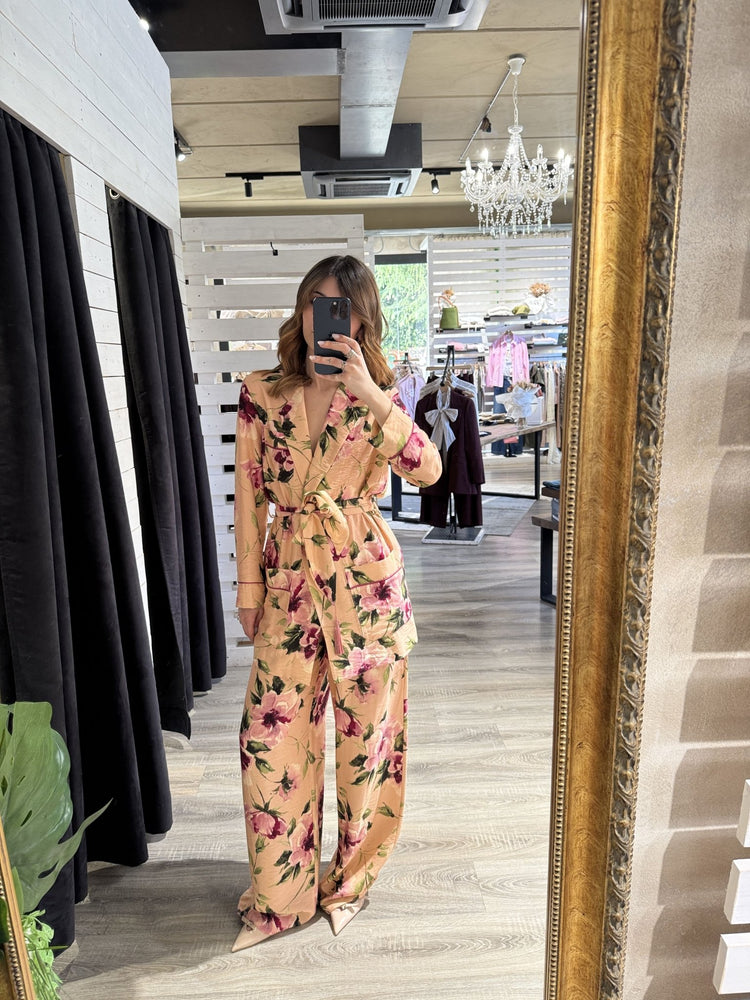 Pantalone fluido stampa floreale con pinces Dixie - GiuGiò | Shop online