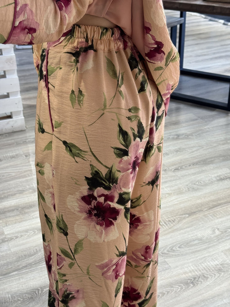 Pantalone fluido stampa floreale con pinces Dixie - GiuGiò | Shop online