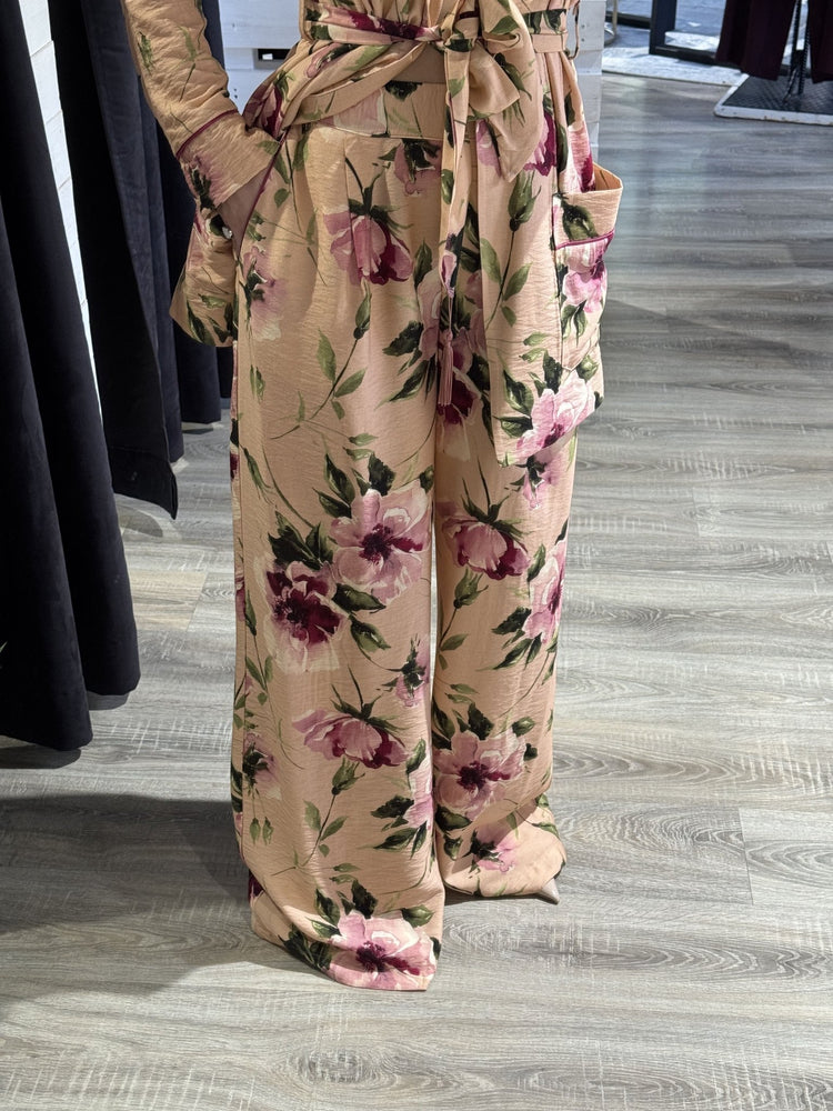 Pantalone fluido stampa floreale con pinces Dixie - GiuGiò | Shop online