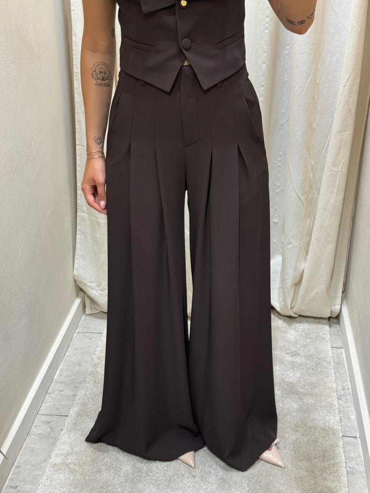 Pantalone gamba ampia doppia pinces Imperial - GiuGiò | Shop online