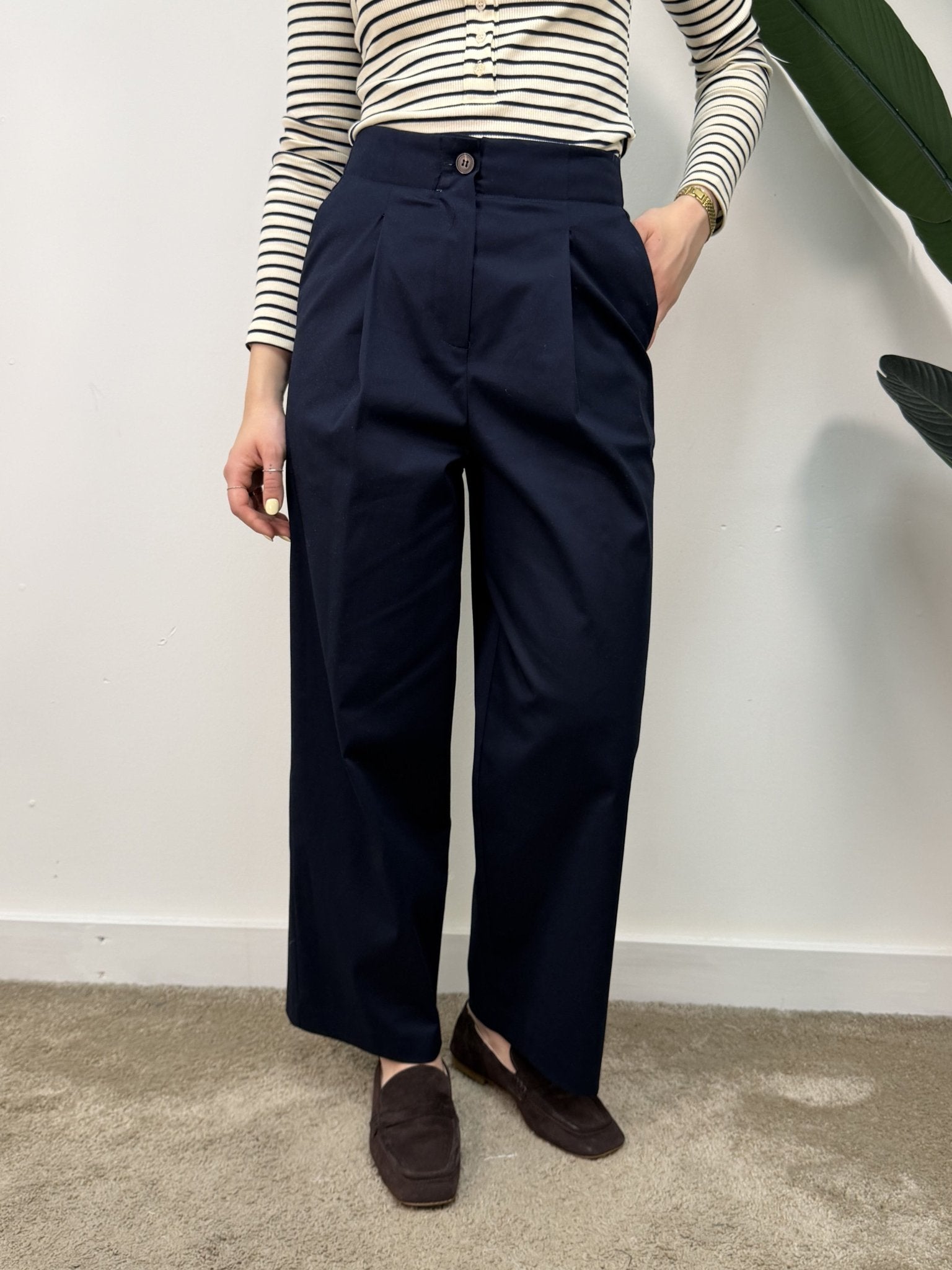 Pantalone gamba dritta in cotone Tensione In - GiuGiò | Shop online