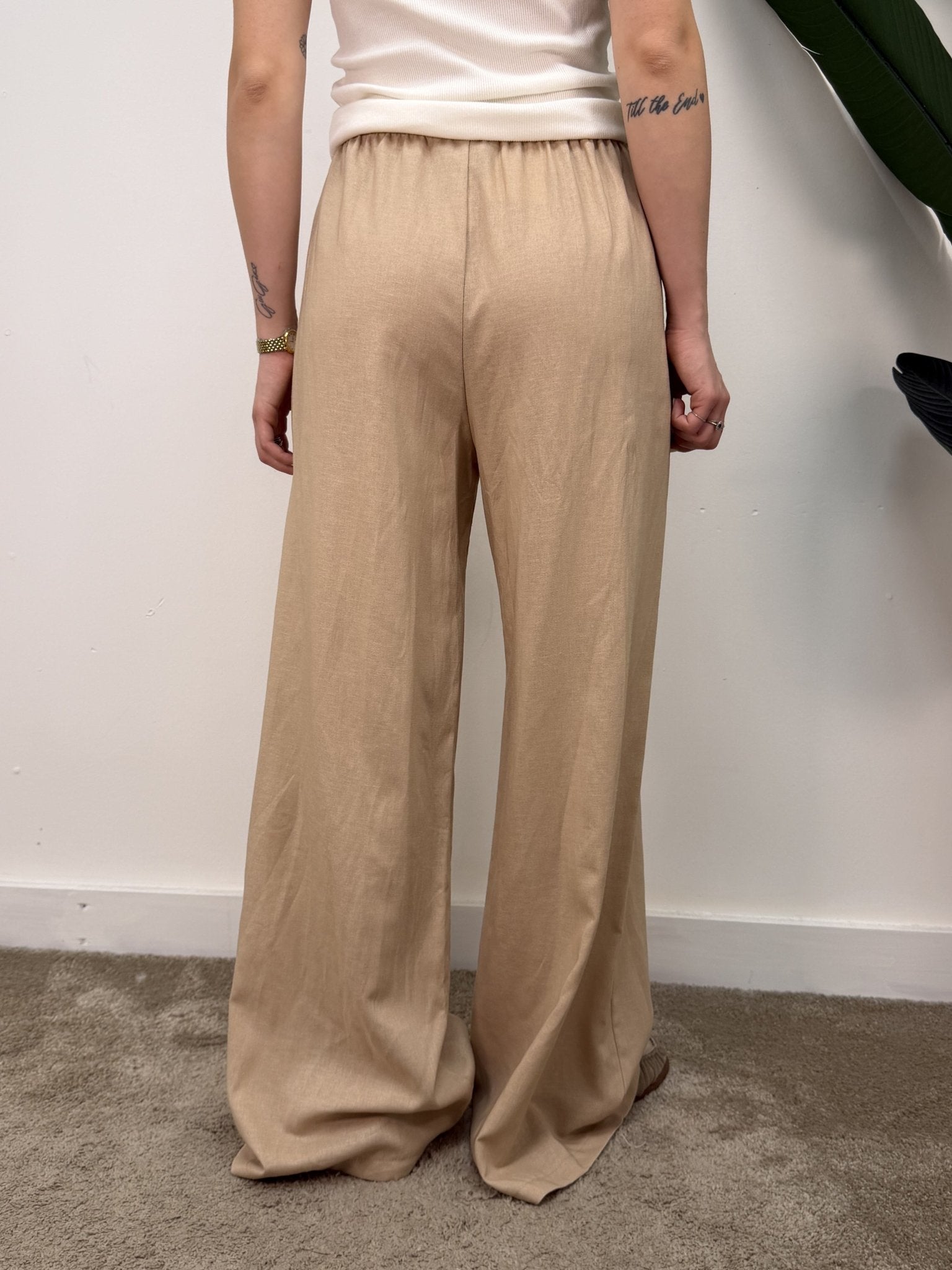 Pantalone gamba dritta in lino con coulisse MyD - GiuGiò | Shop online