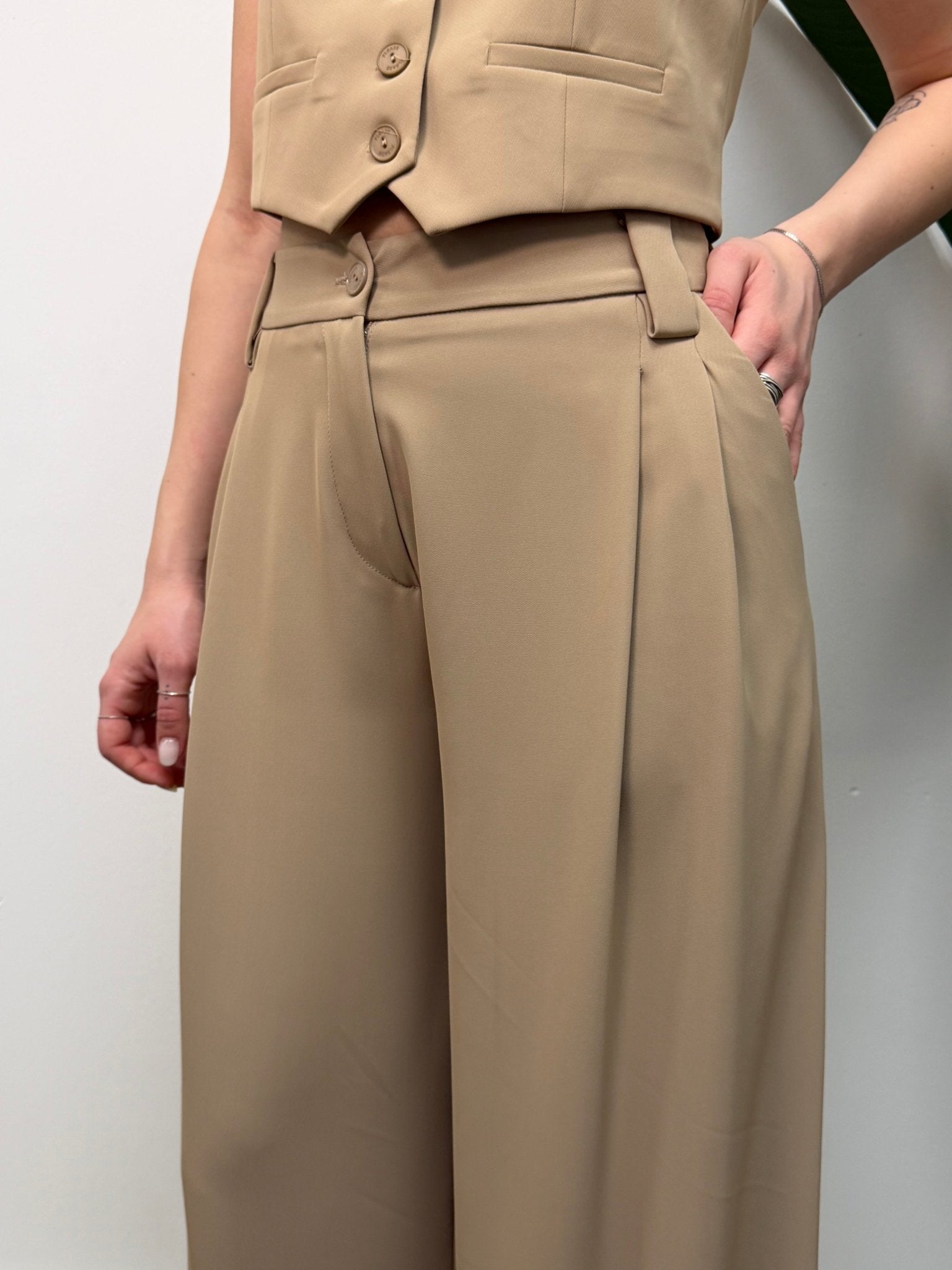 Pantalone in cady ampio doppia pinces Please - GiuGiò | Shop online