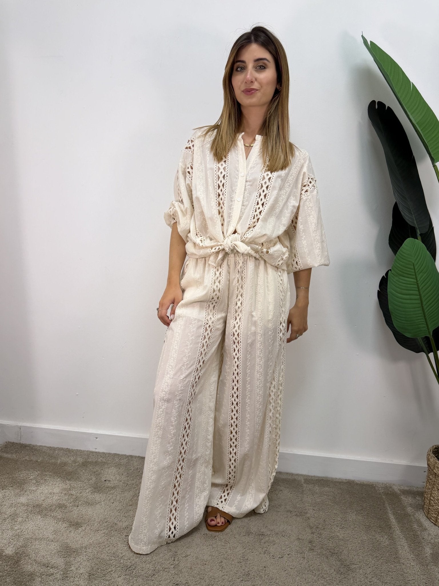 Pantalone in cotone e sangallo HaveOne - GiuGiò | Shop online