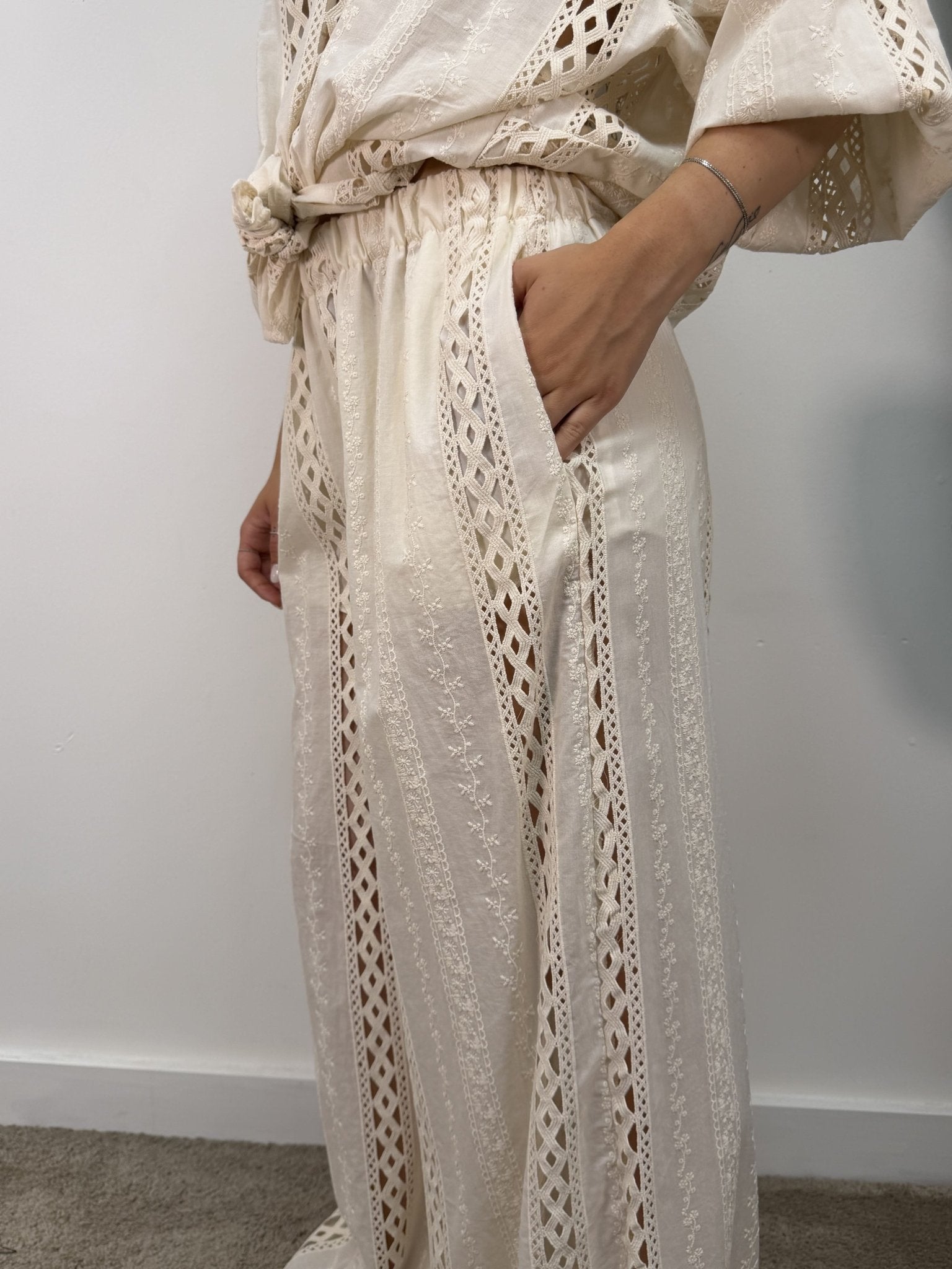 Pantalone in cotone e sangallo HaveOne - GiuGiò | Shop online