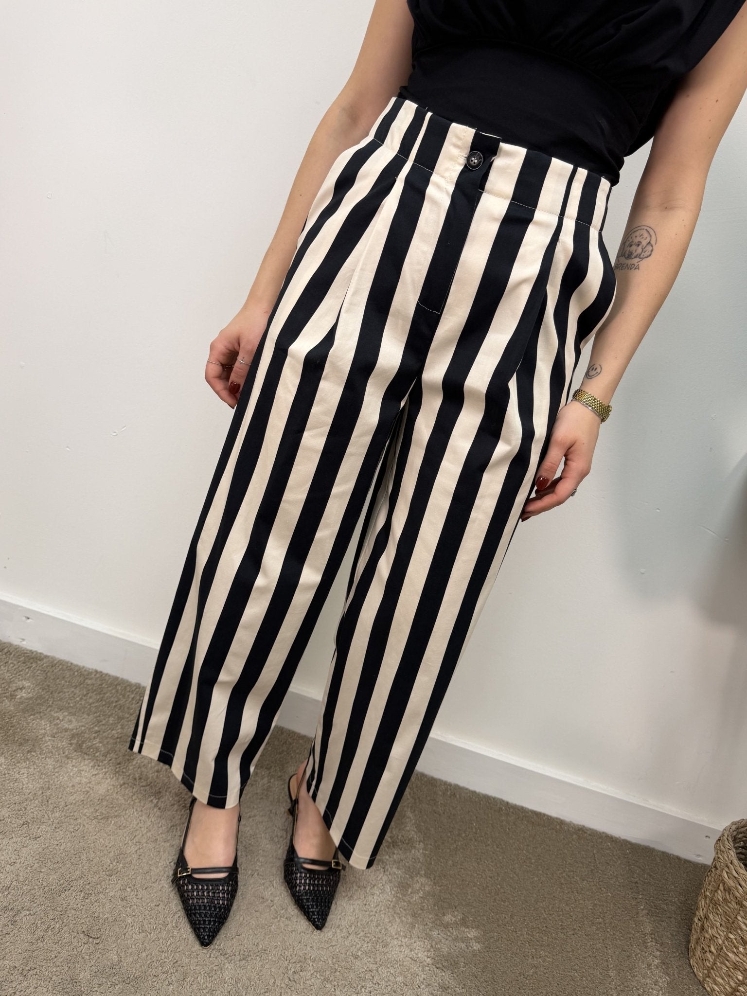 Pantalone in cotone riga larga Tensione In - GiuGiò | Shop online