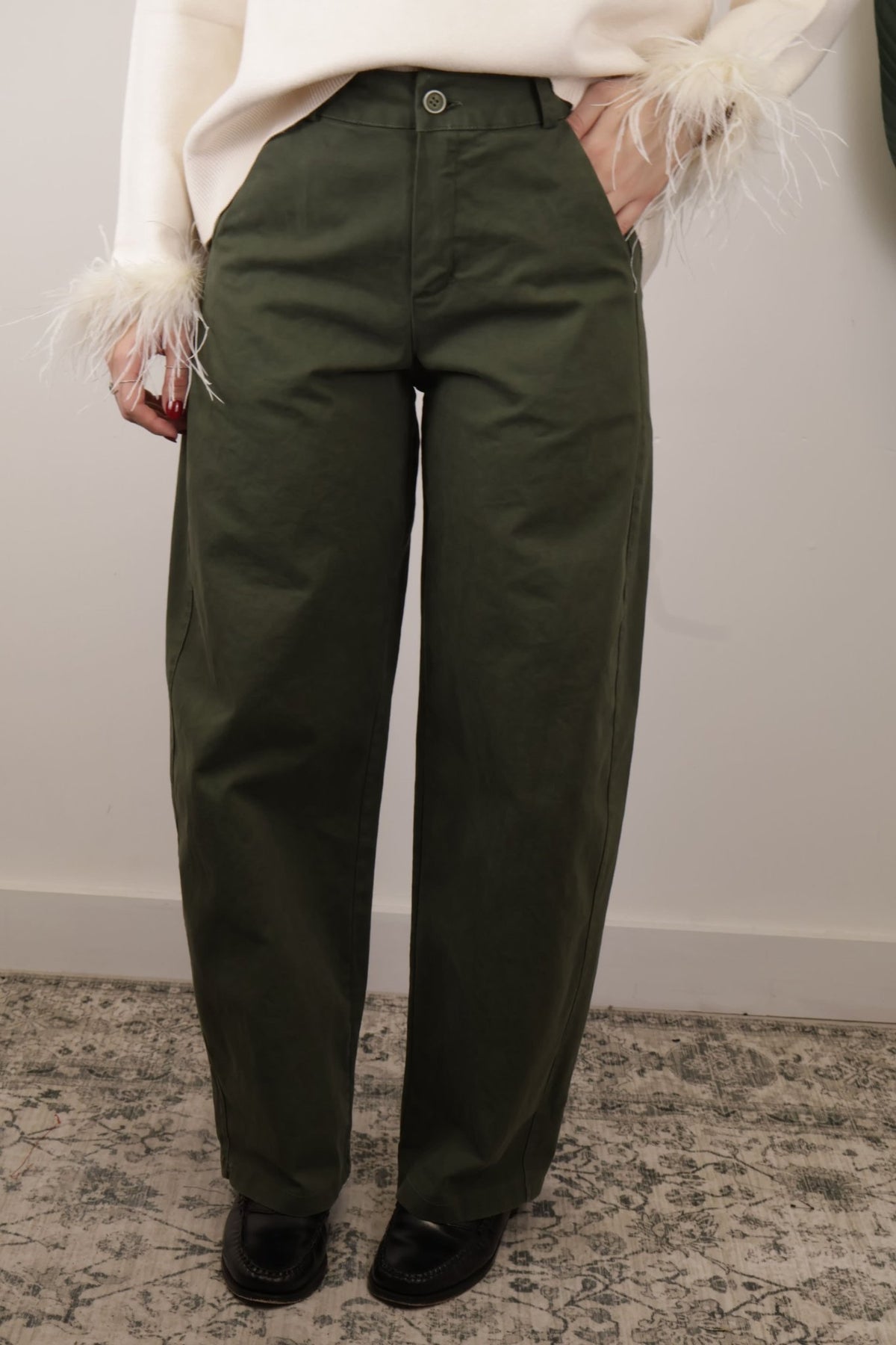 Pantalone ovetto in cotone gabardine MyD - GiuGiò | Shop online