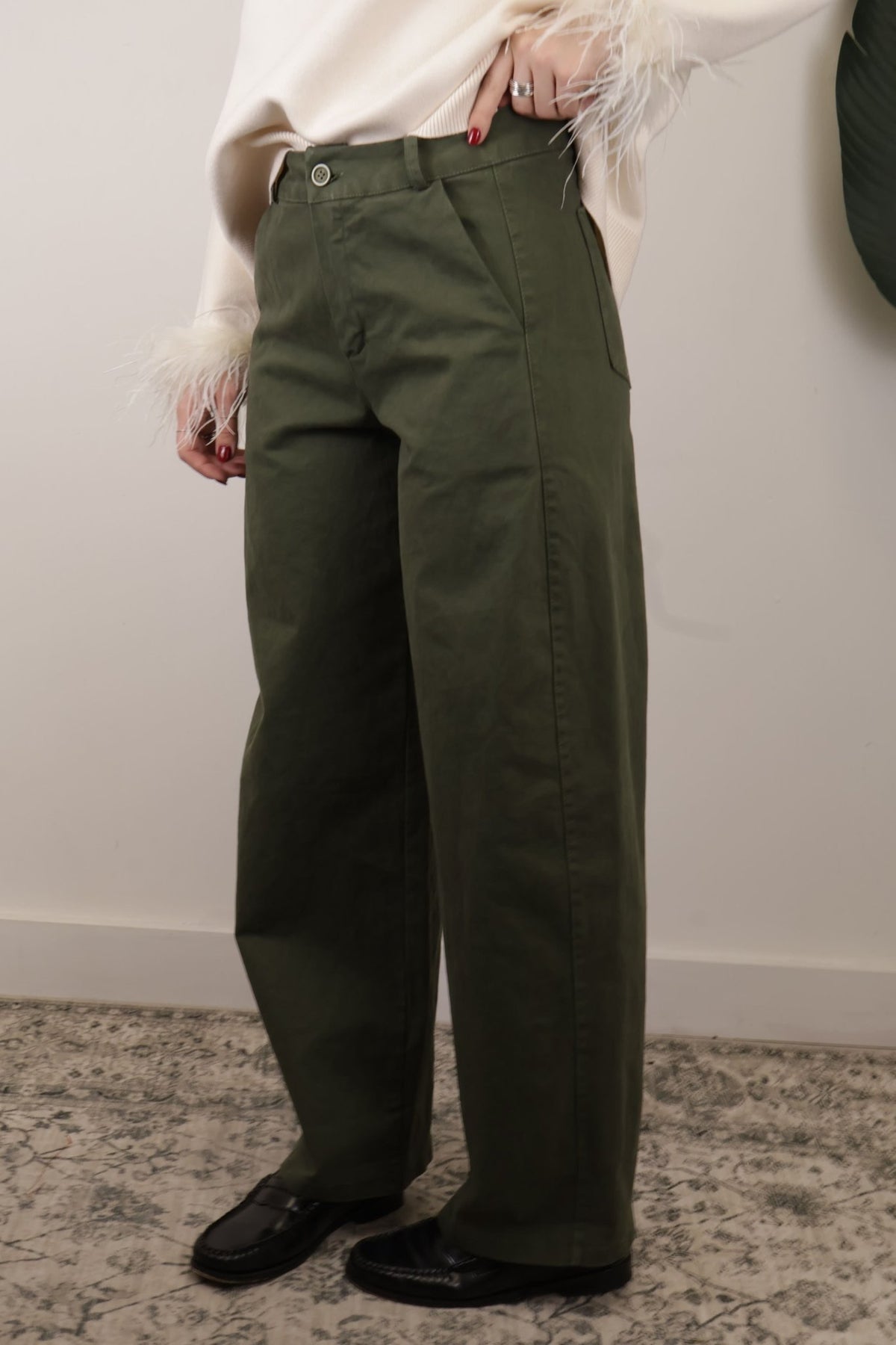Pantalone ovetto in cotone gabardine MyD - GiuGiò | Shop online