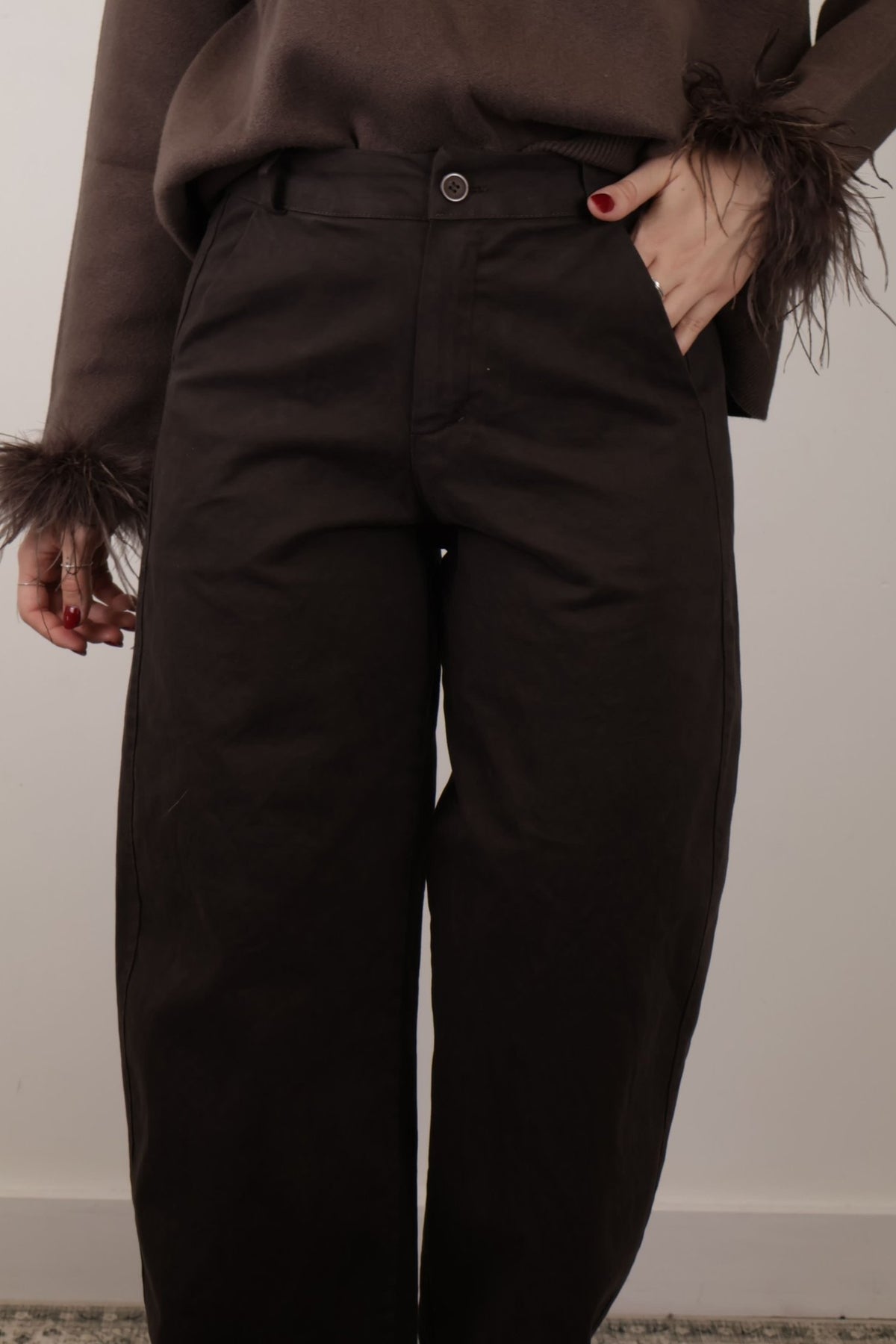 Pantalone ovetto in cotone gabardine MyD - GiuGiò | Shop online