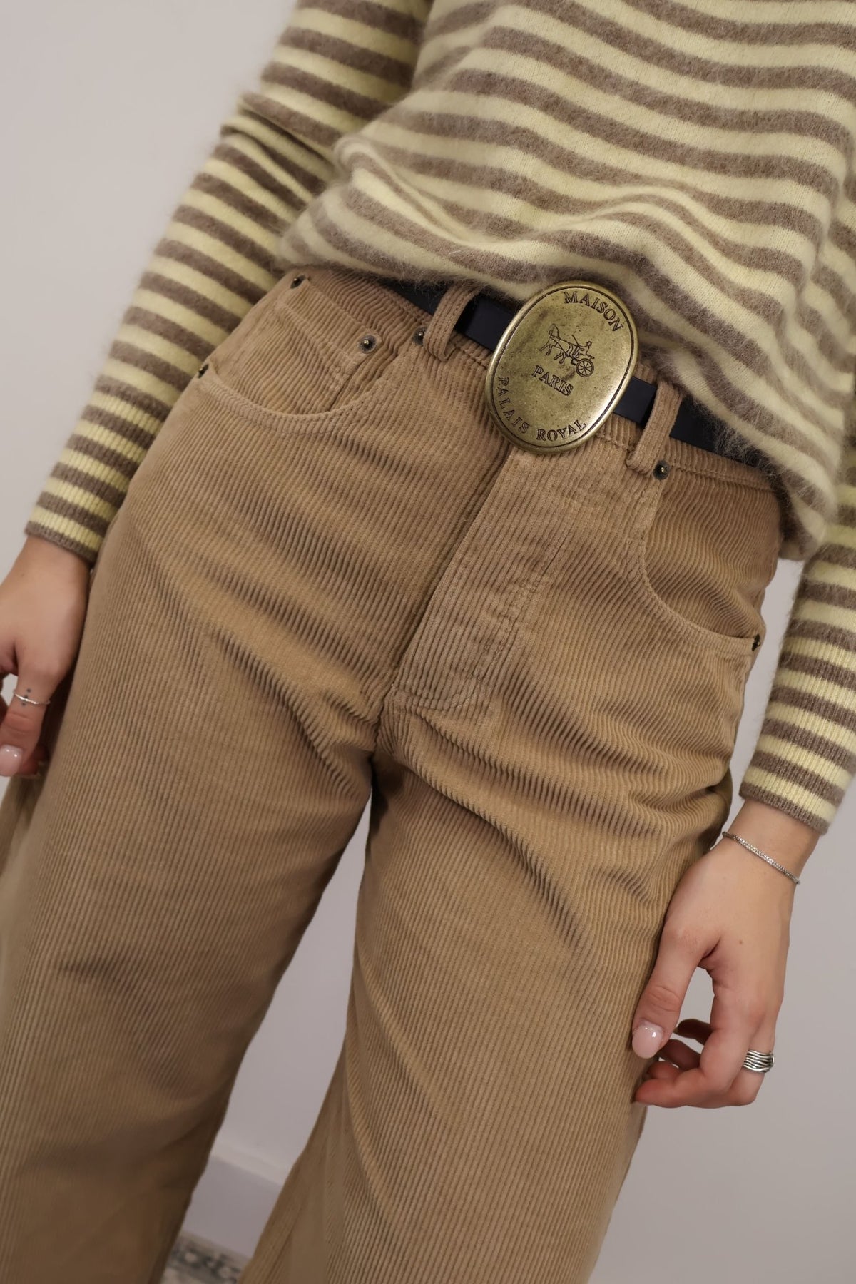 Pantalone ovetto in velluto rocciatore nocciola Tensione In - GiuGiò | Shop online