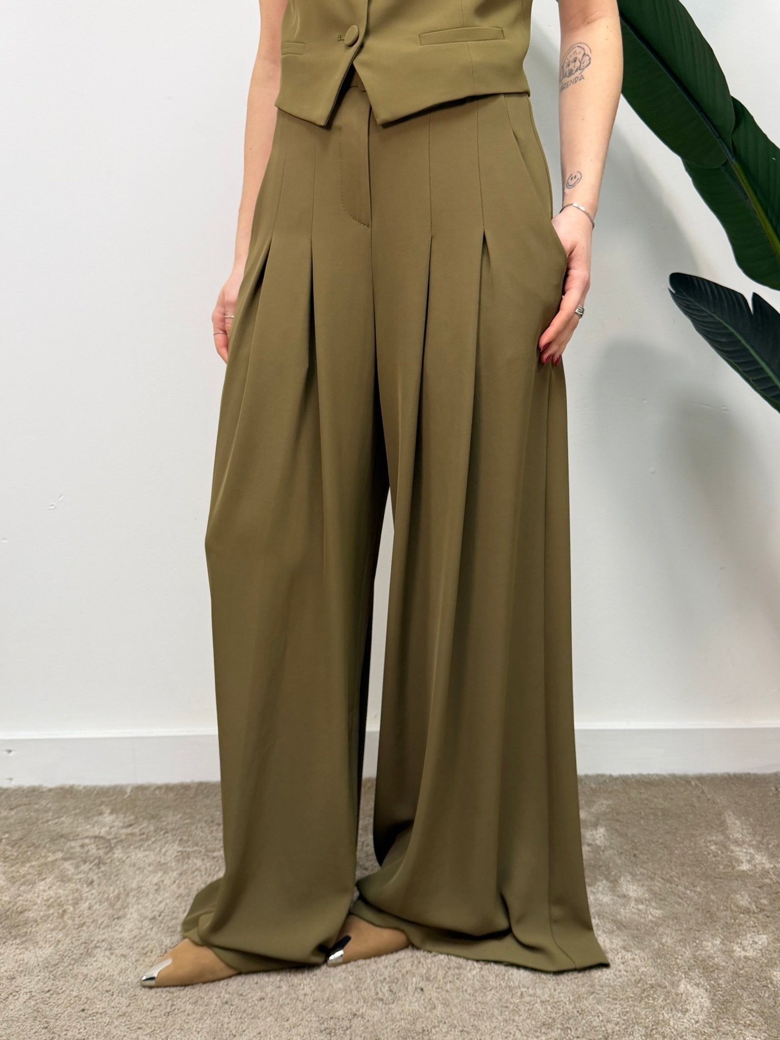 Pantalone palazzo fluido in cadí Imperial - GiuGiò | Shop online