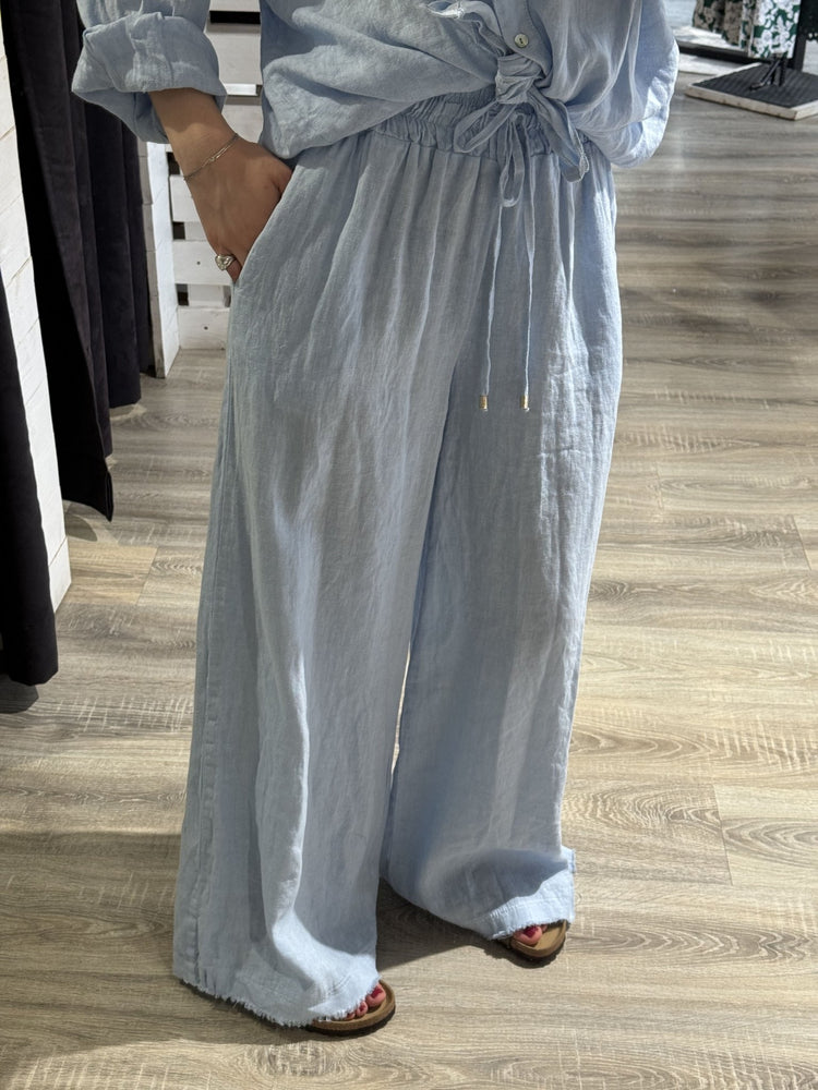 Pantalone palazzo in lino elastico vita Tensione In - GiuGiò | Shop online