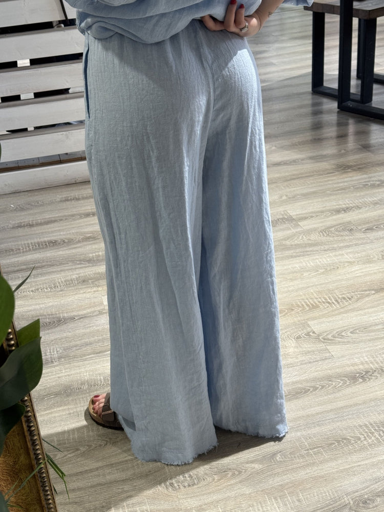 Pantalone palazzo in lino elastico vita Tensione In - GiuGiò | Shop online