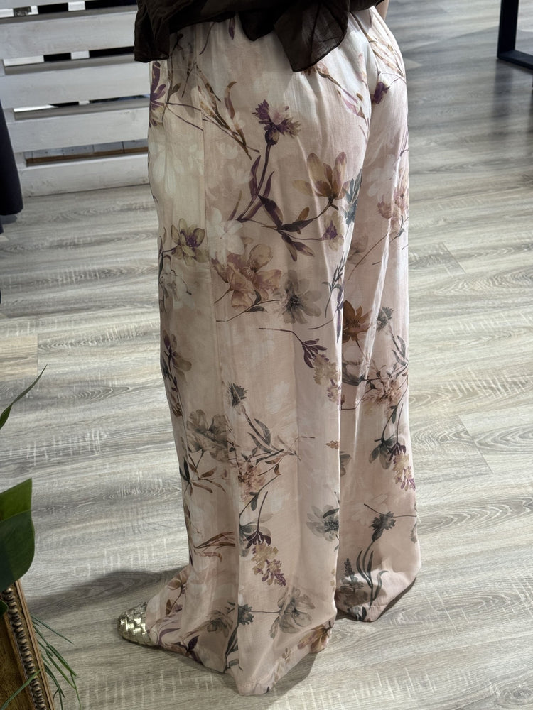 Pantalone palazzo in mussola di cotone stampa floreale Susy Mix - GiuGiò | Shop online