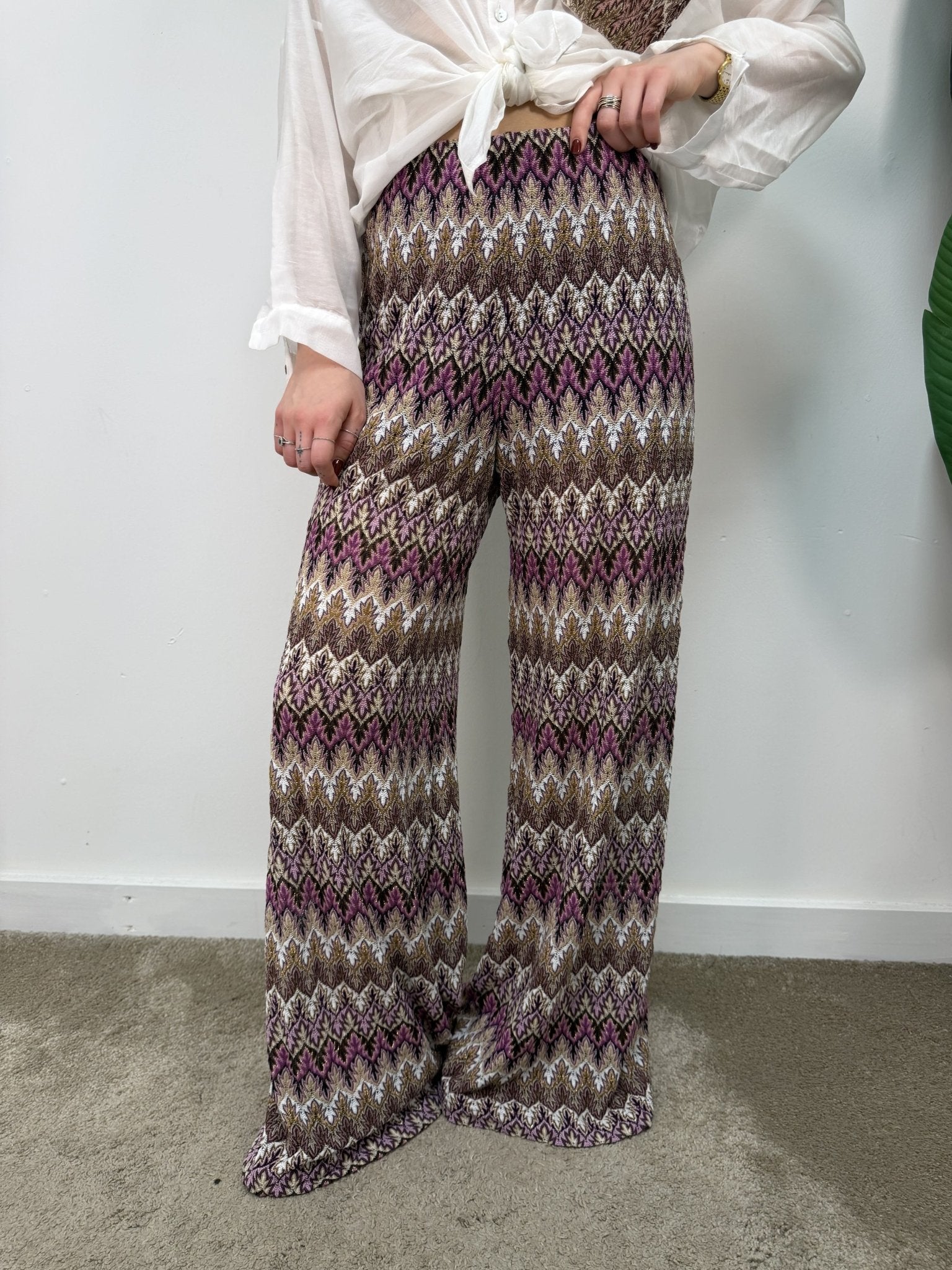 Pantalone palazzo motivo zig zag Tensione In - GiuGiò | Shop online