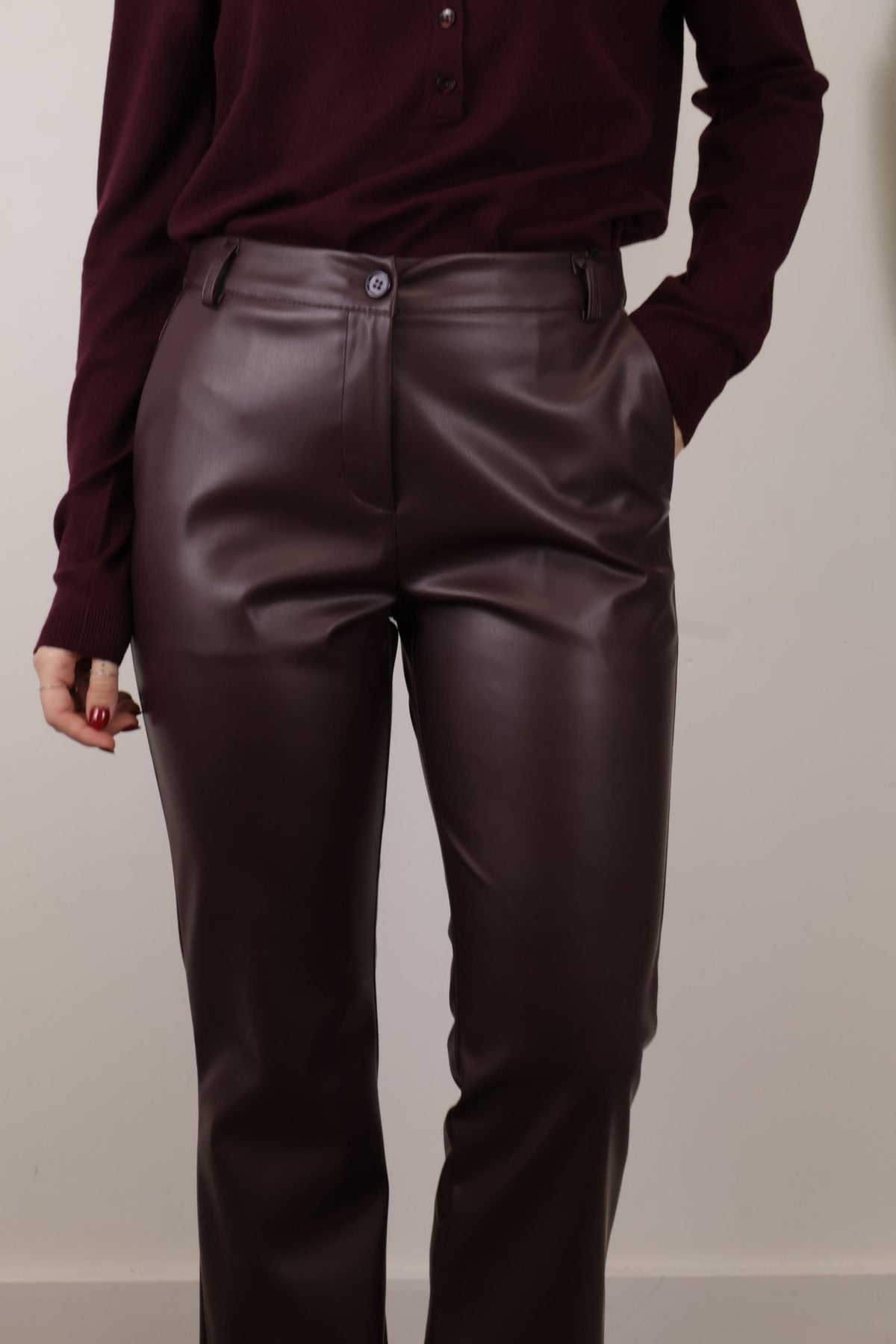 Pantalone trombetta ecopelle Tensione In - GiuGiò | Shop online