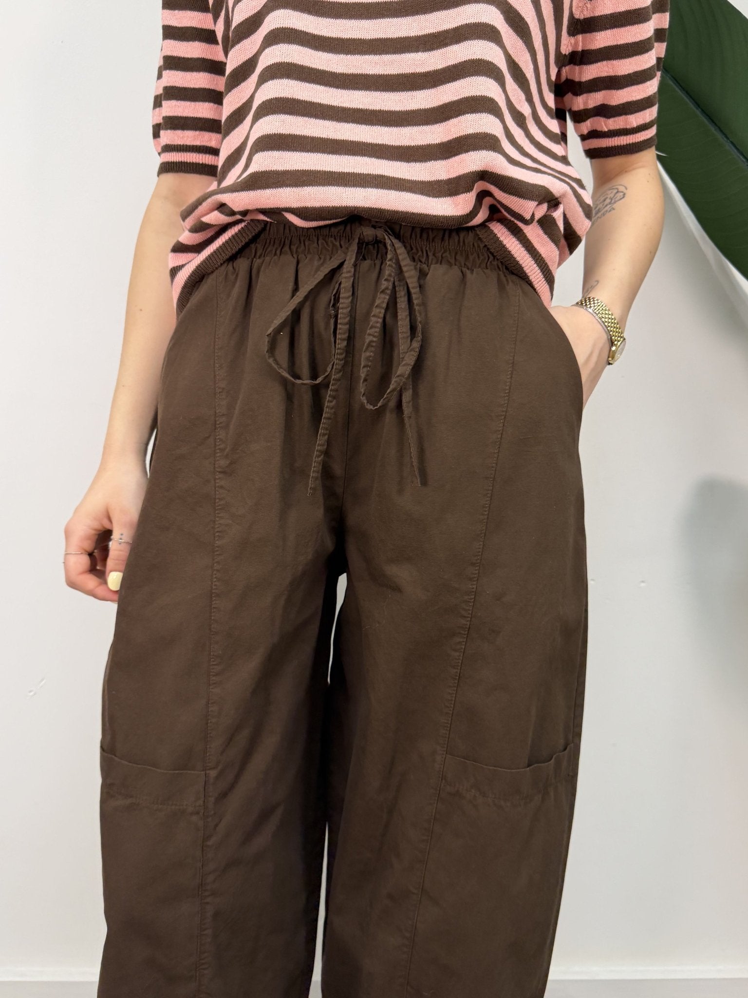 Pantalone worker barrel in cotone Susy Mix - GiuGiò | Shop online