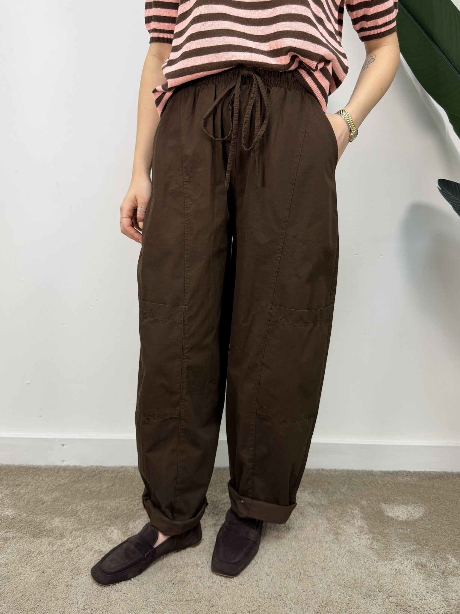 Pantalone worker barrel in cotone Susy Mix - GiuGiò | Shop online