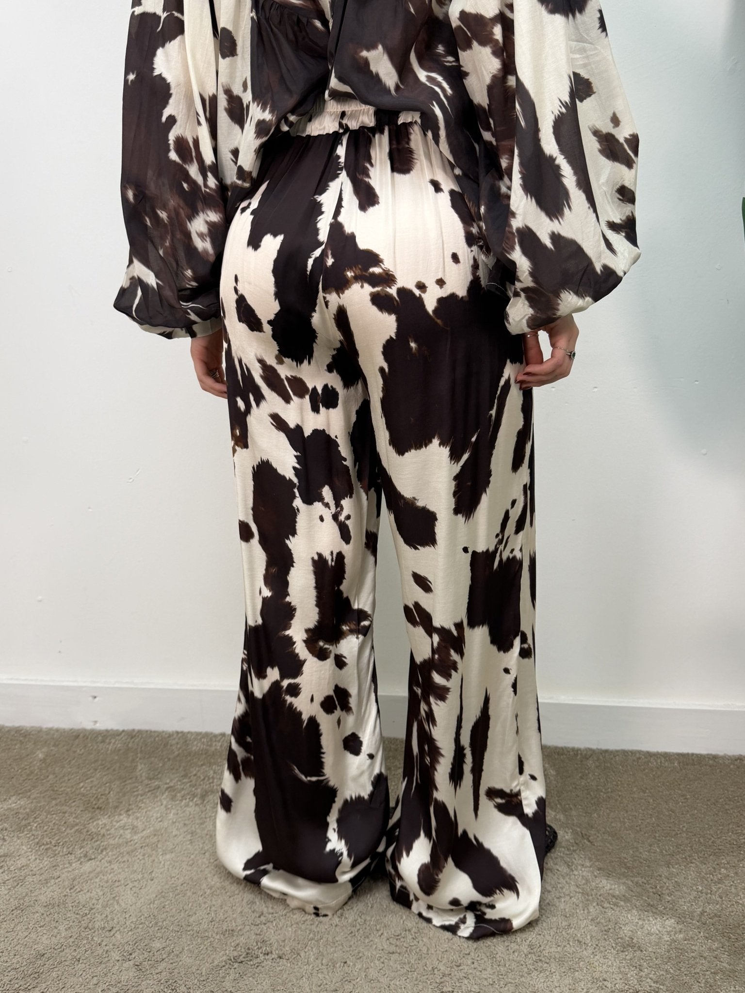 Pantaloni gamba ampia fantasia cow BSB - GiuGiò | Shop online