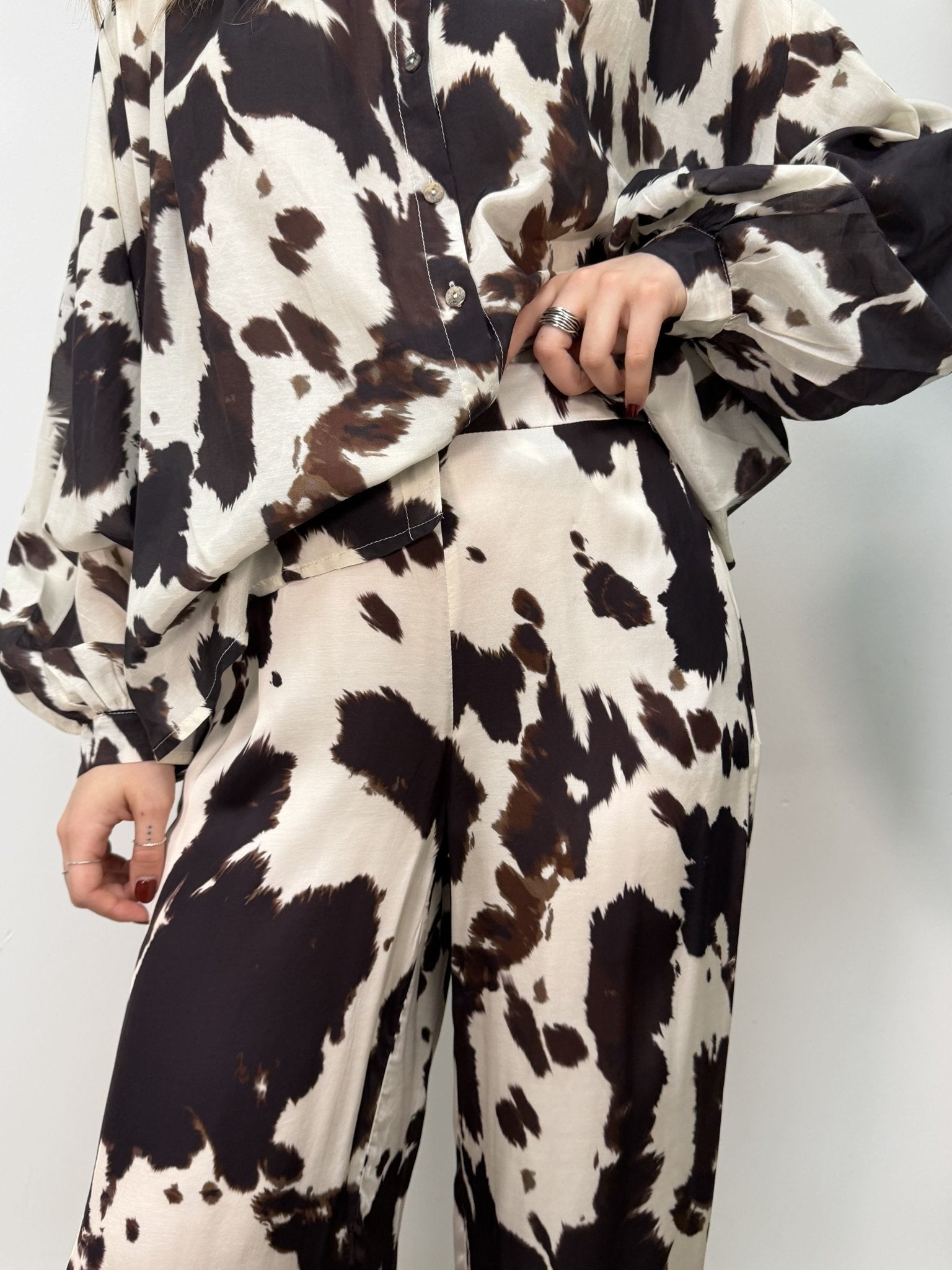 Pantaloni gamba ampia fantasia cow BSB - GiuGiò | Shop online