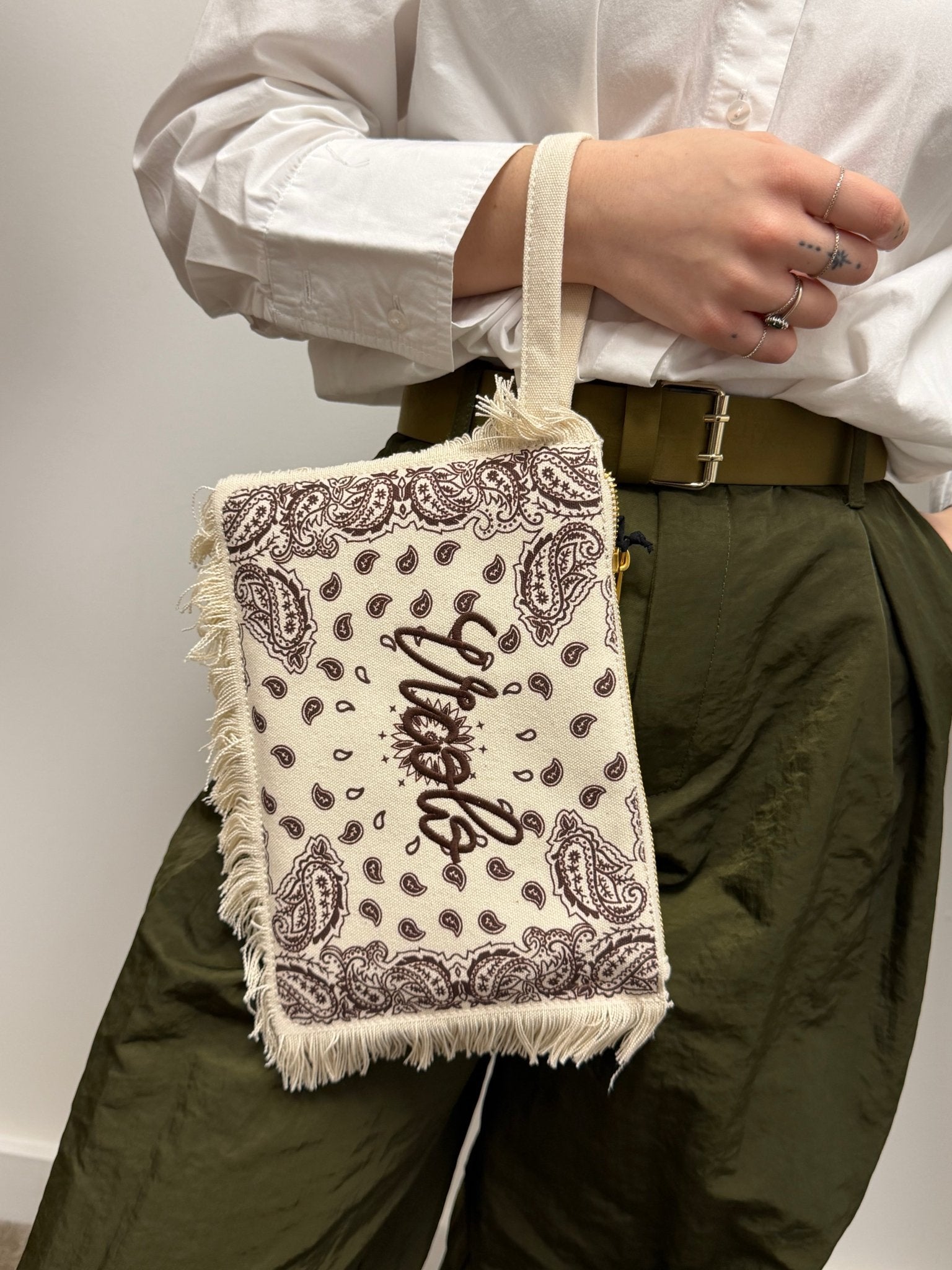 Pochette in canvas stampa bandana con logo VICOLO - GiuGiò | Shop online