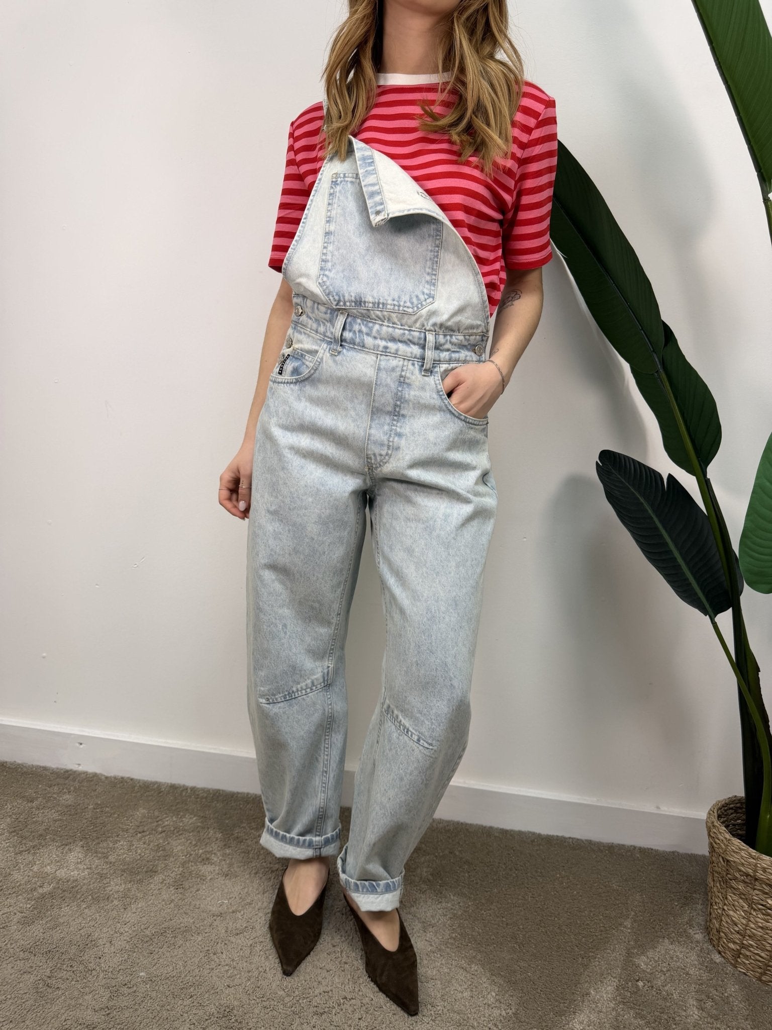 Salopette denim chiaro con jeans balloon HaveOne - GiuGiò | Shop online