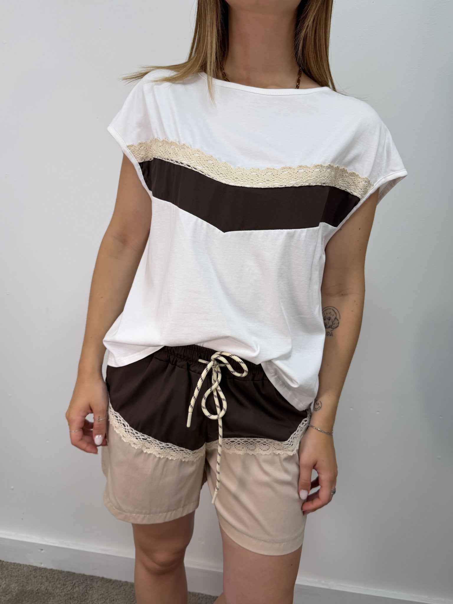 Shorts in cotone con ricamo macramè Susy Mix - GiuGiò | Shop online
