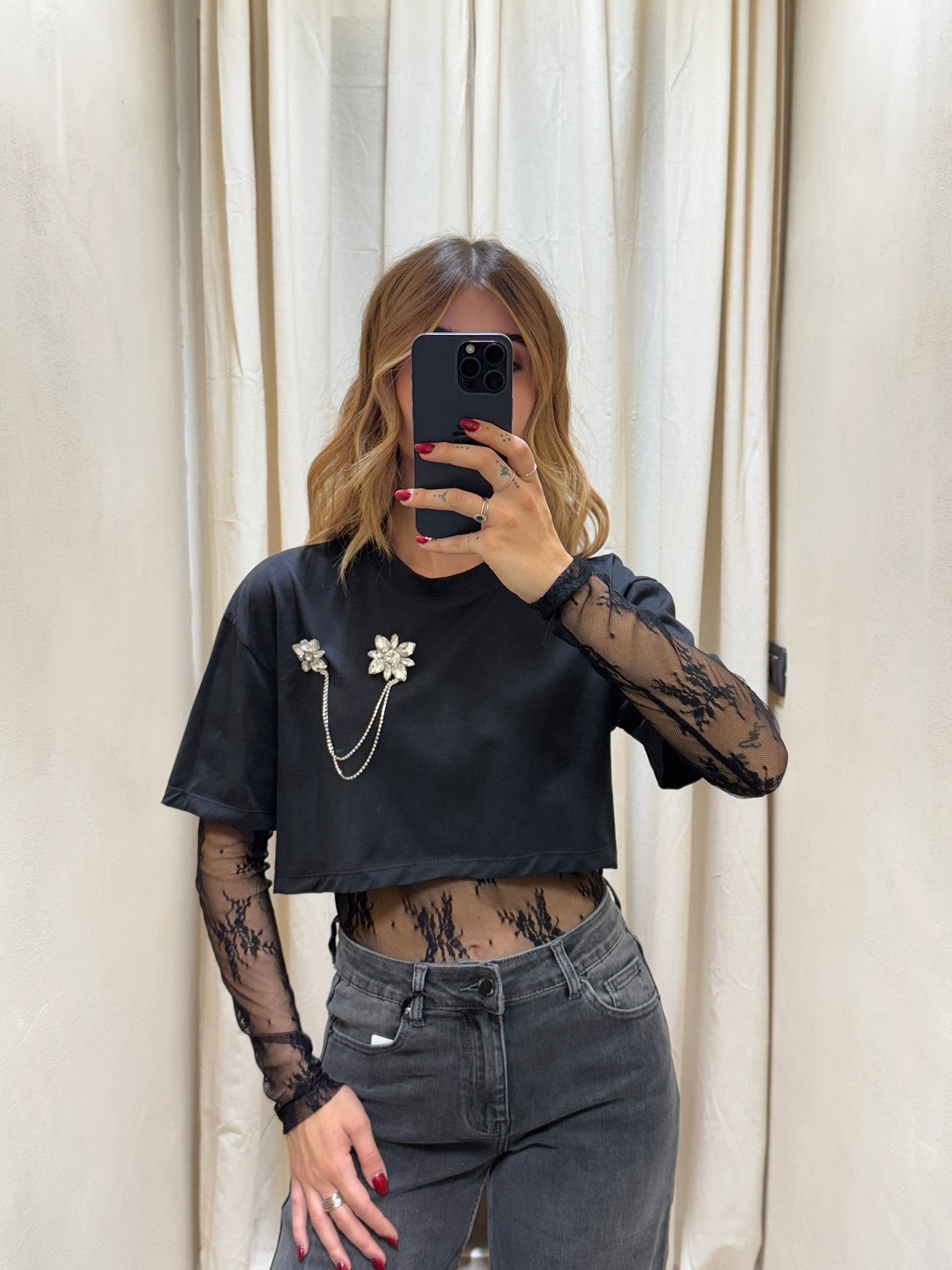 T-Shirt body manica pizzo Susy Mix - GiuGiò | Shop online
