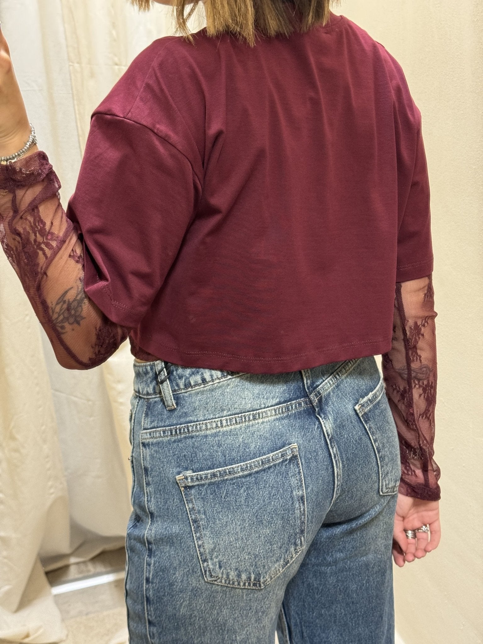 T-shirt combinata con pizzo Dixie - GiuGiò | Shop online
