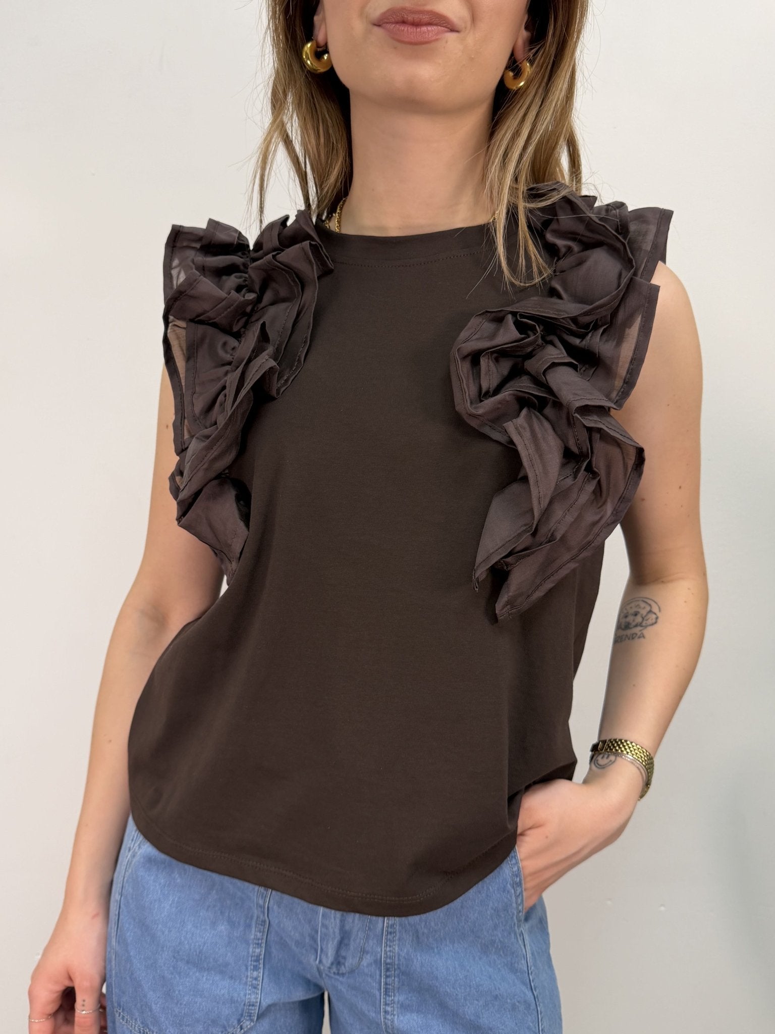 T-shirt con rouches giromanica MyD - GiuGiò | Shop online