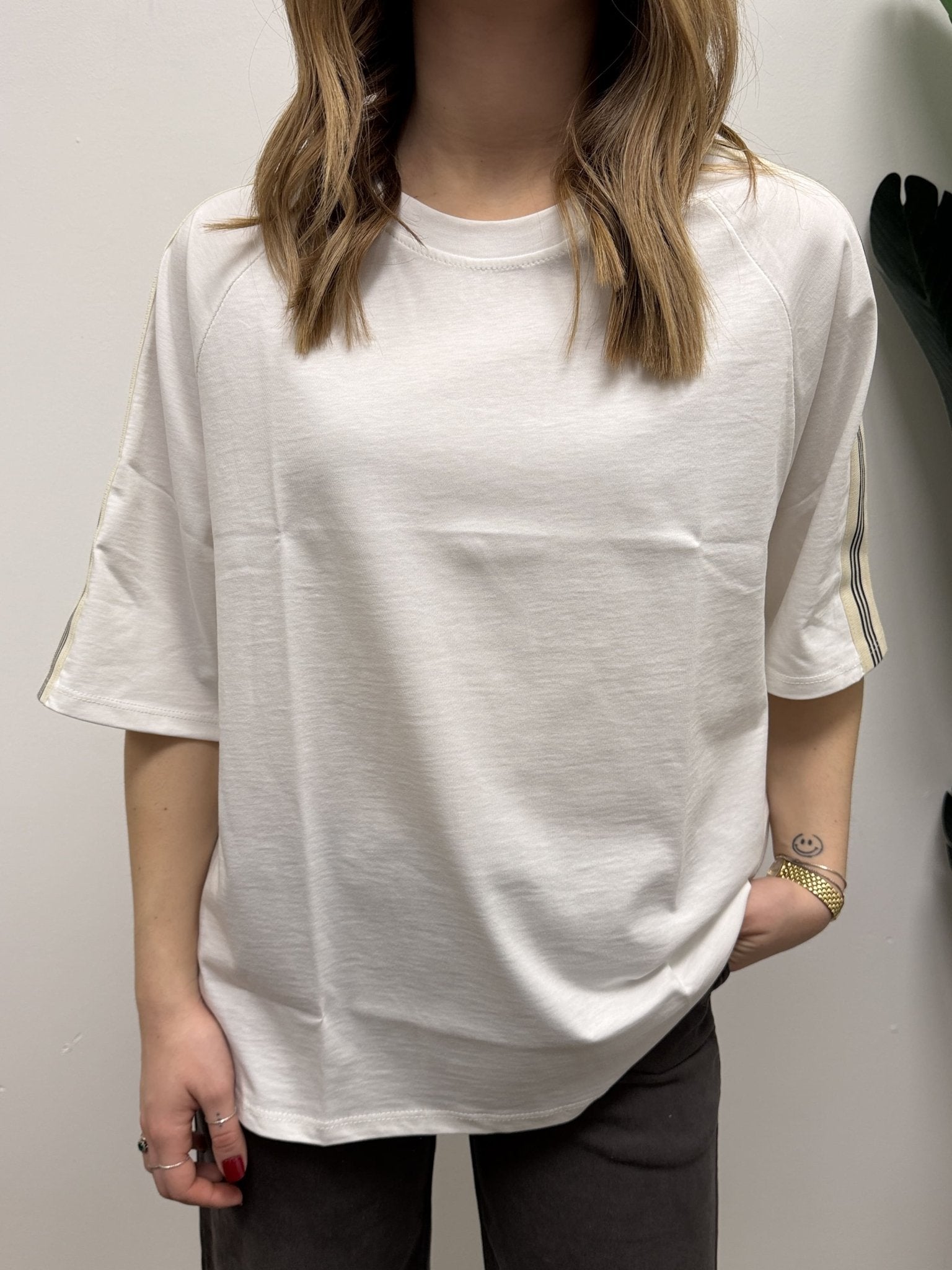 T-Shirt girocollo con passamaneria Susy Mix - GiuGiò | Shop online