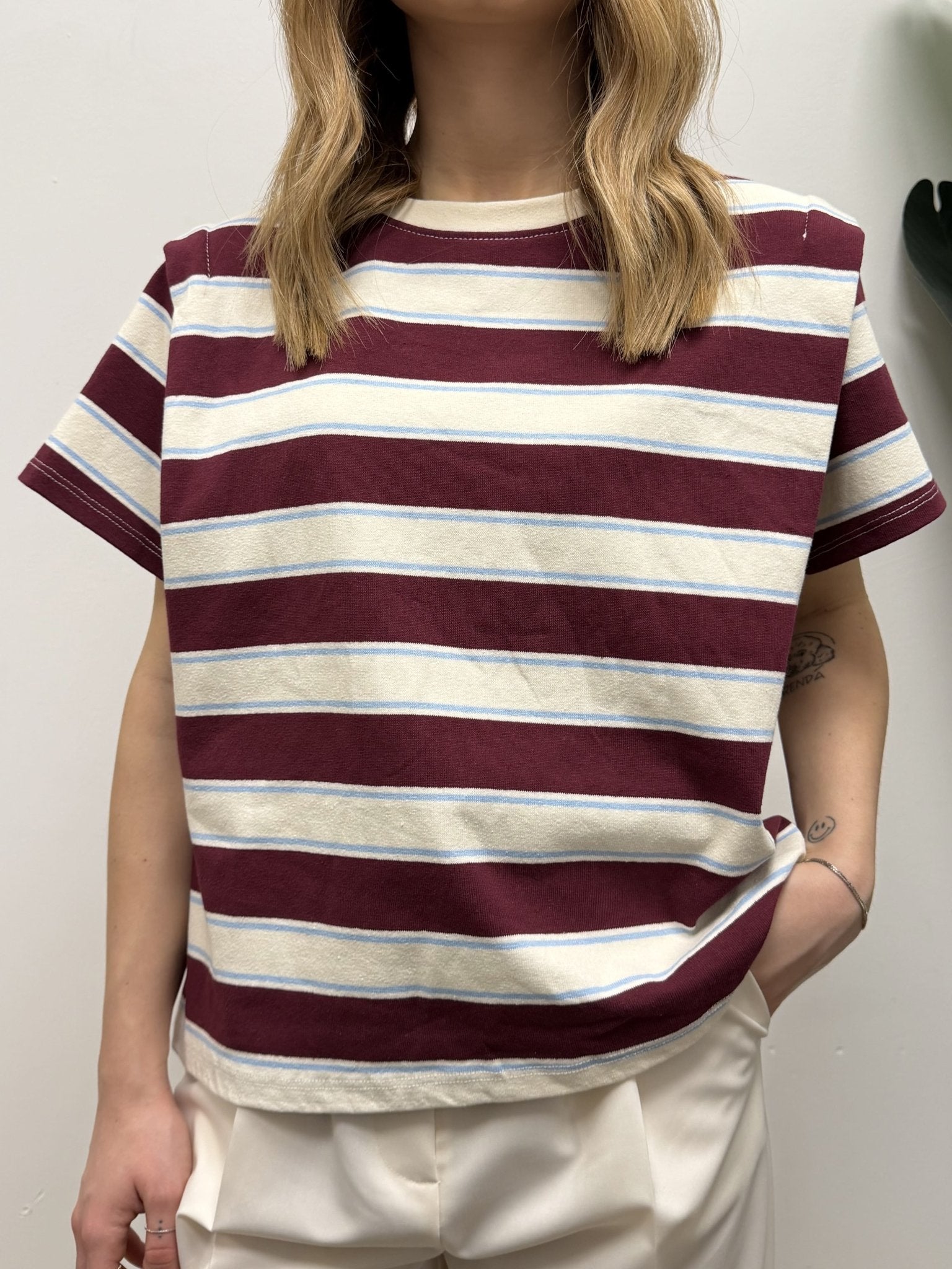 T-shirt girocollo in cotone rigata MyD - GiuGiò | Shop online