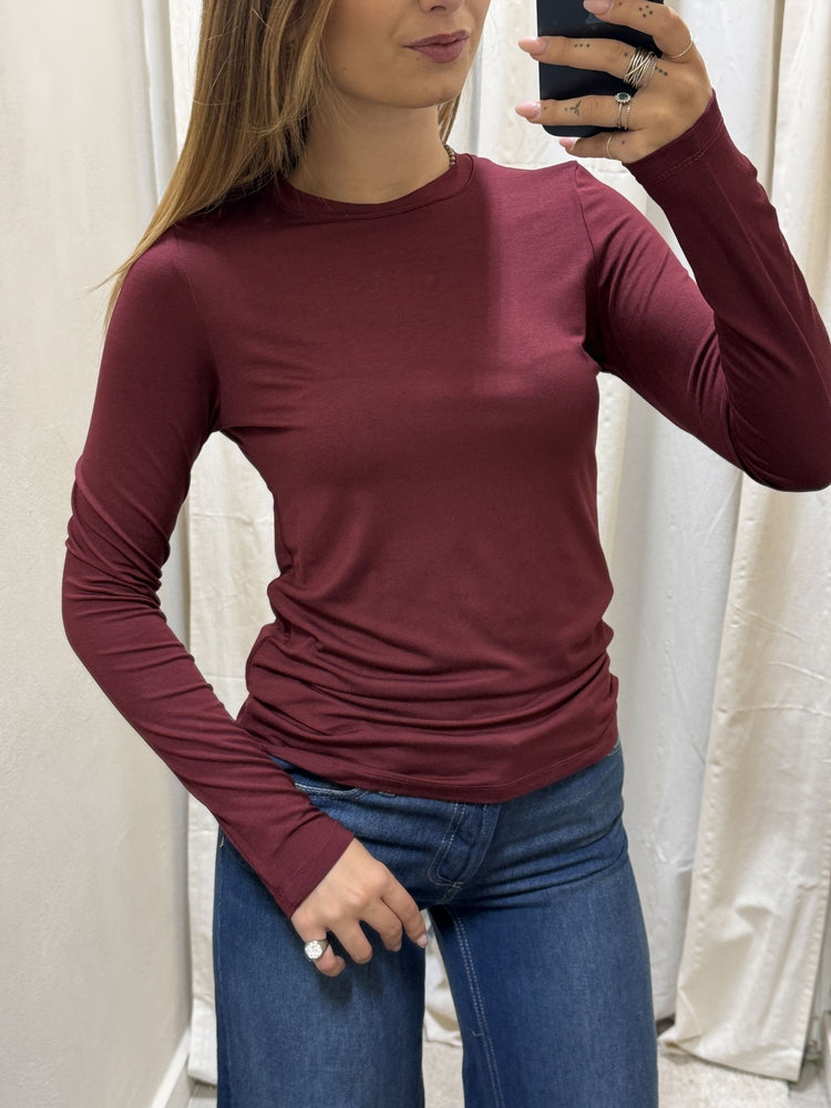 T-Shirt girocollo manica lunga in viscosa Dixie - GiuGiò | Shop online