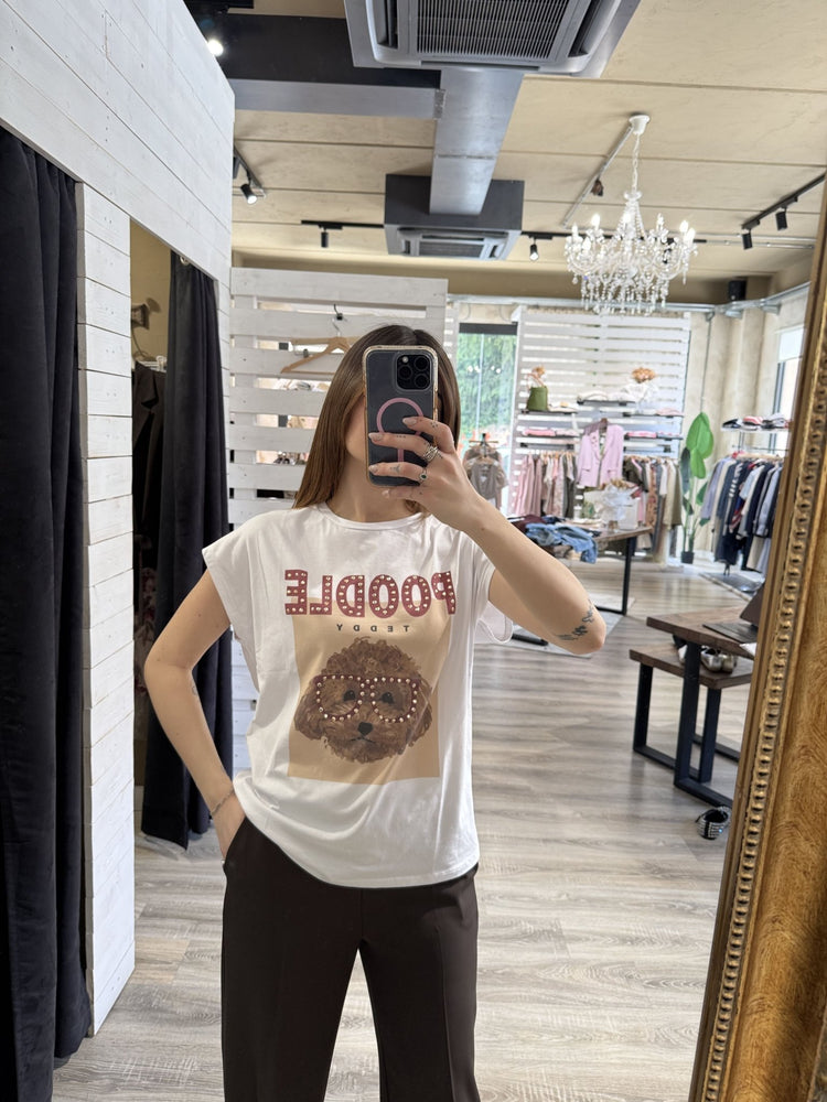 T-shirt girocollo stampa barboncino Susy Mix - GiuGiò | Shop online