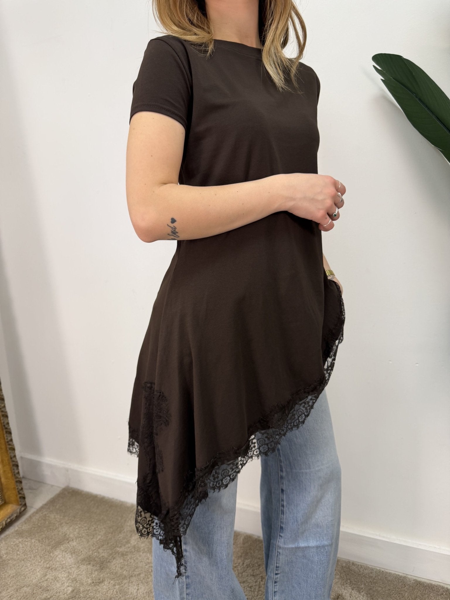 T-shirt manica corta con pizzo trasversale MyD - GiuGiò | Shop online