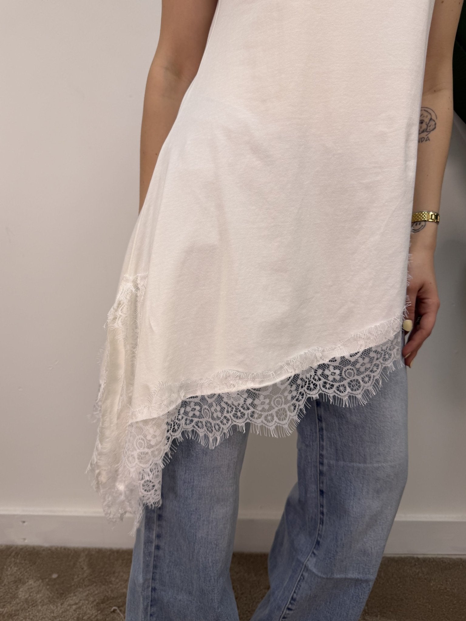 T-shirt manica corta con pizzo trasversale MyD - GiuGiò | Shop online