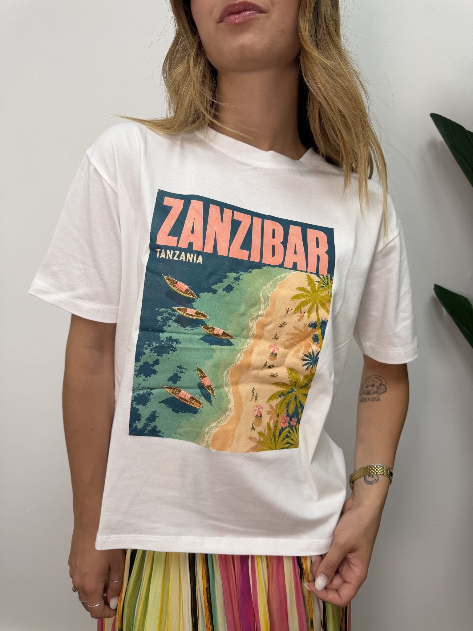 T-shirt over stampa Zanzibar Susy Mix - GiuGiò | Shop online