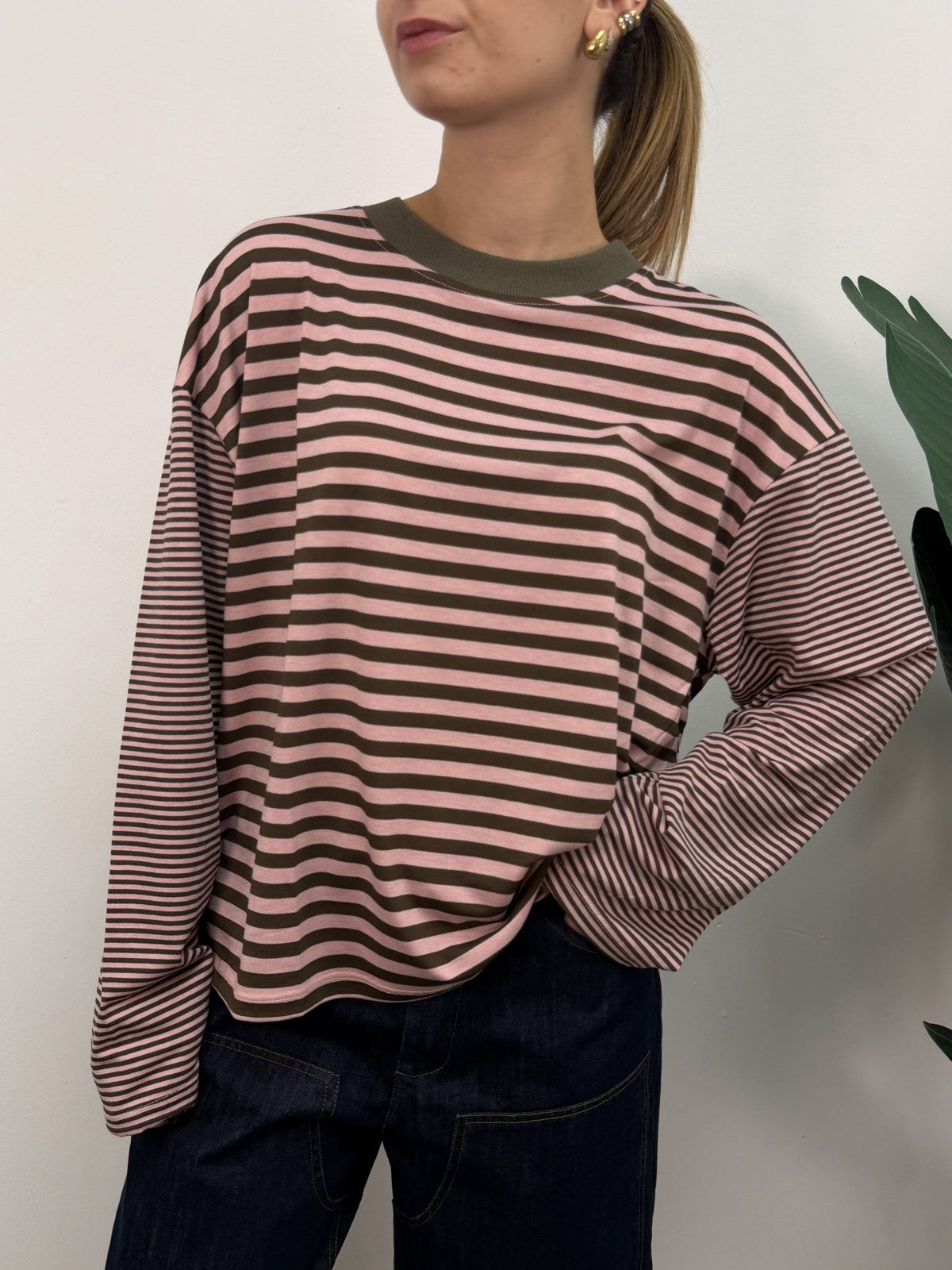 T-Shirt rigata manica campana HaveOne - GiuGiò | Shop online
